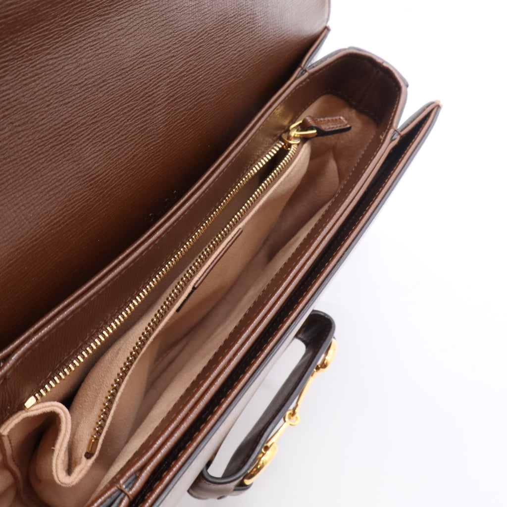 Azalea Calfskin Horsebit 1955 Shoulder Bag Brown Sugar twins