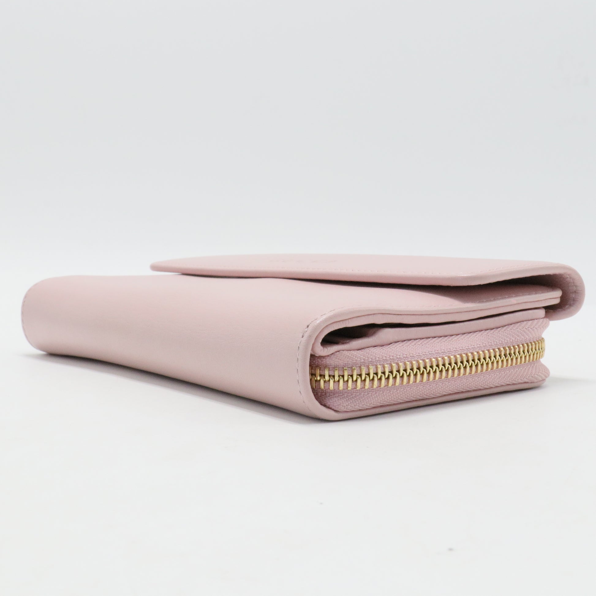 Pink Leather Long Wallet
