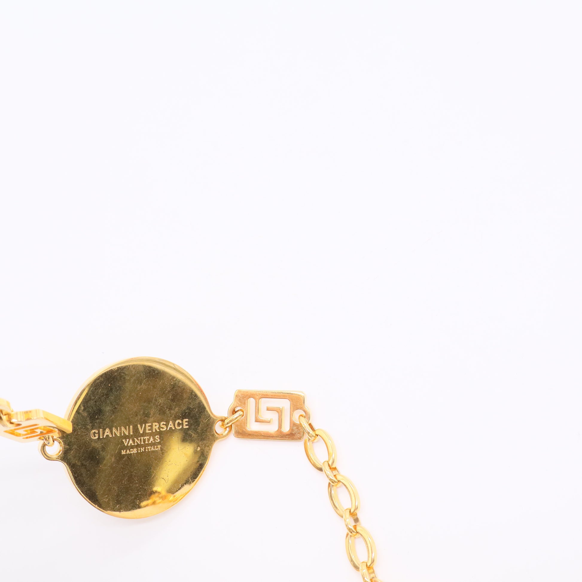 VERSACE Greca Pearl Chain Belt twins