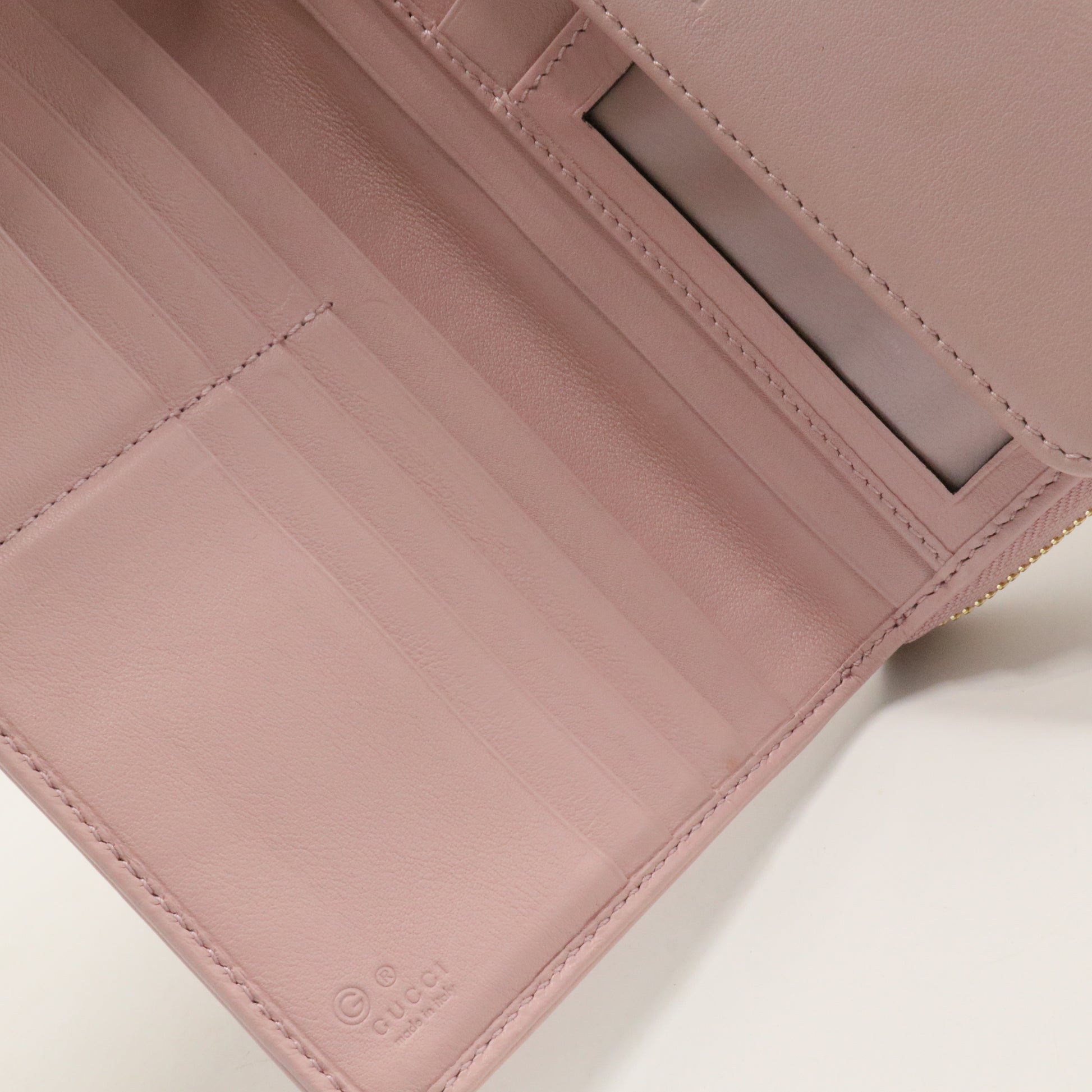 Pink Leather Long Wallet