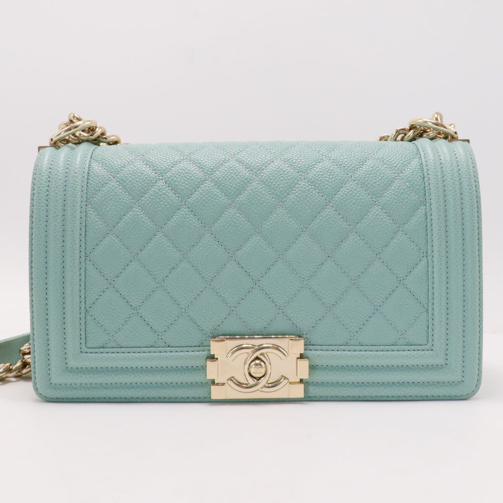 Boy Flap Bag Quilted Caviar Old Medium