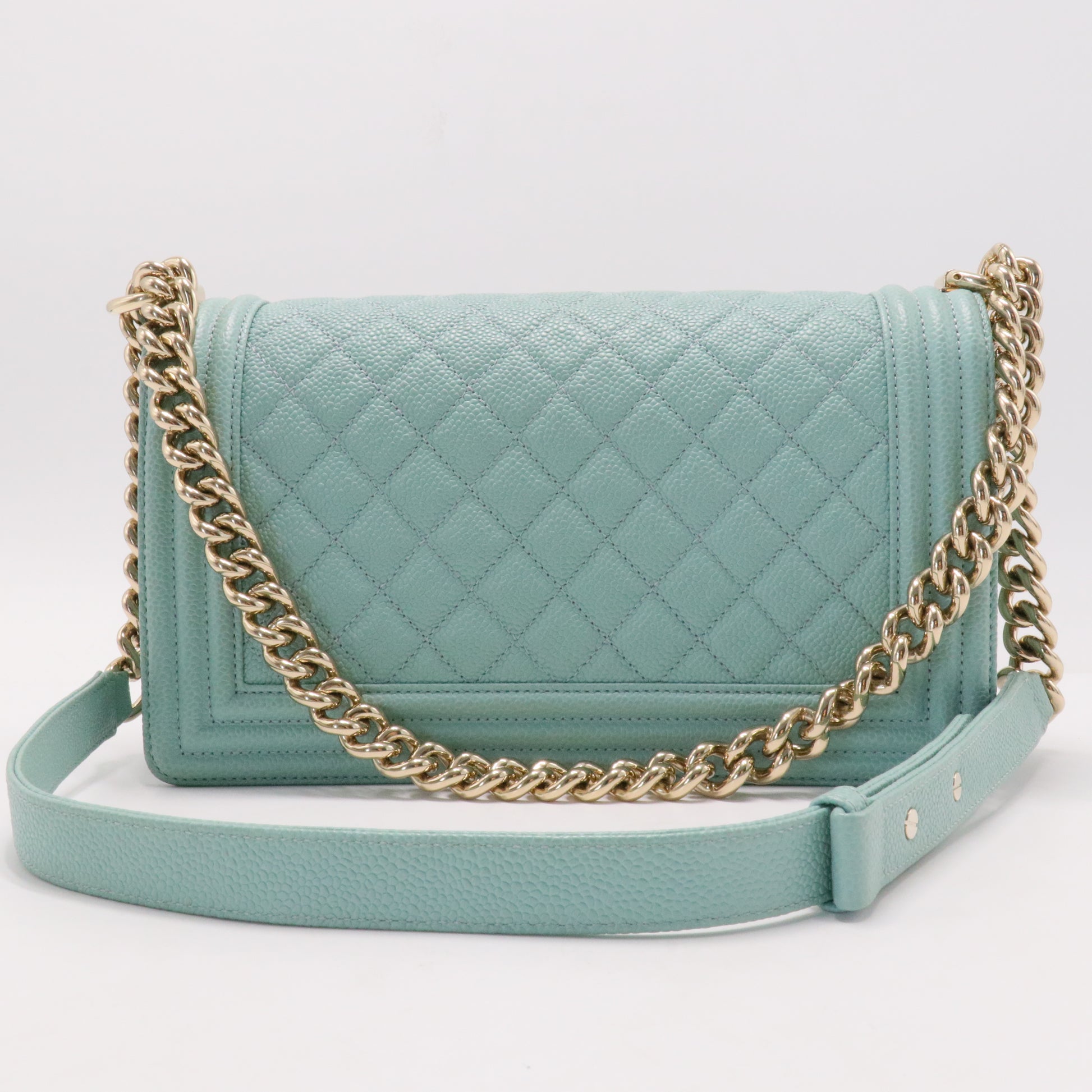 Boy Flap Bag Quilted Caviar Old Medium