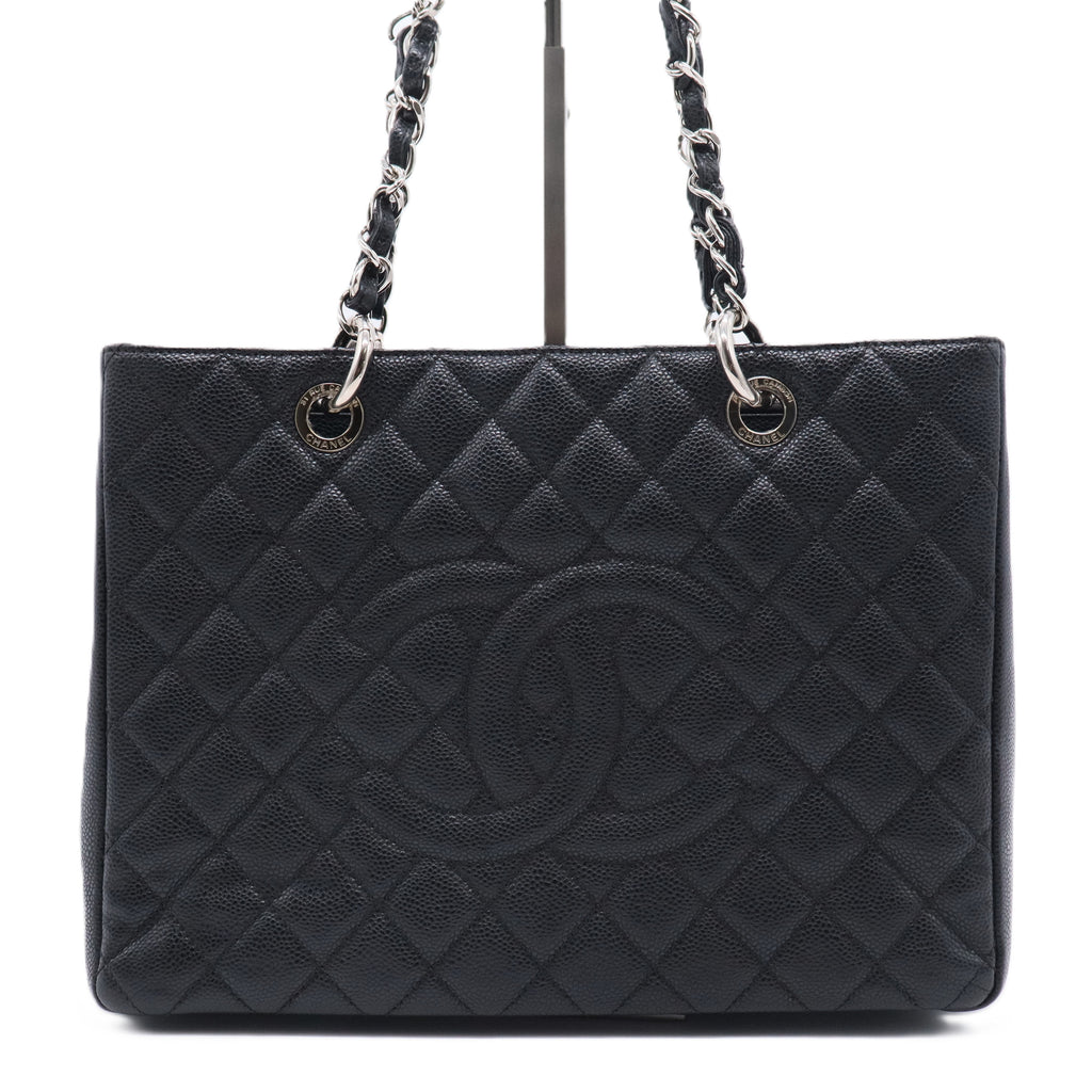Caviar Quilted Grand Shopping Tote GST Black