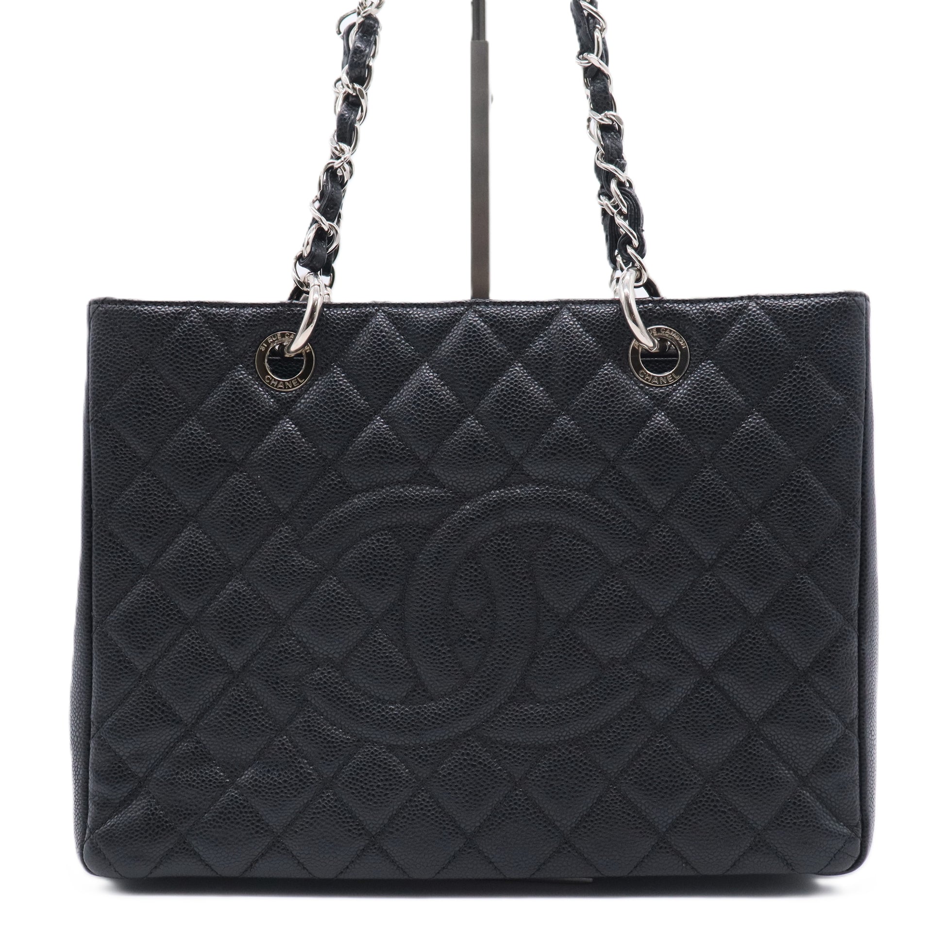 Caviar Quilted Grand Shopping Tote GST Black