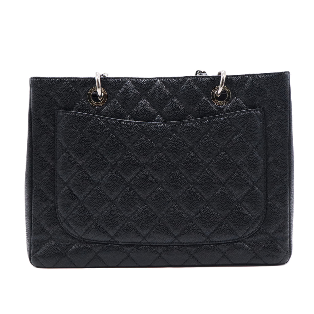 Caviar Quilted Grand Shopping Tote GST Black