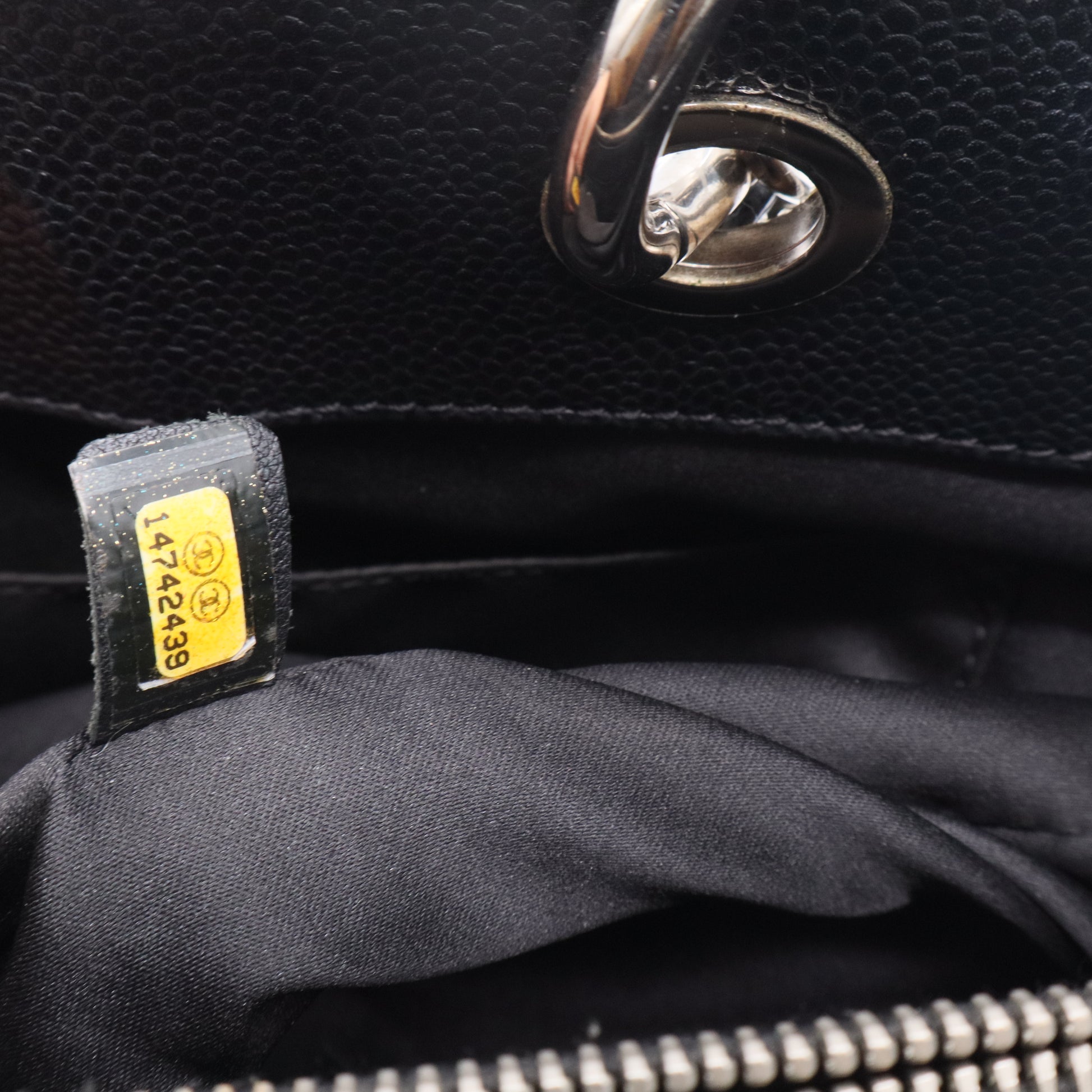 Caviar Quilted Grand Shopping Tote GST Black