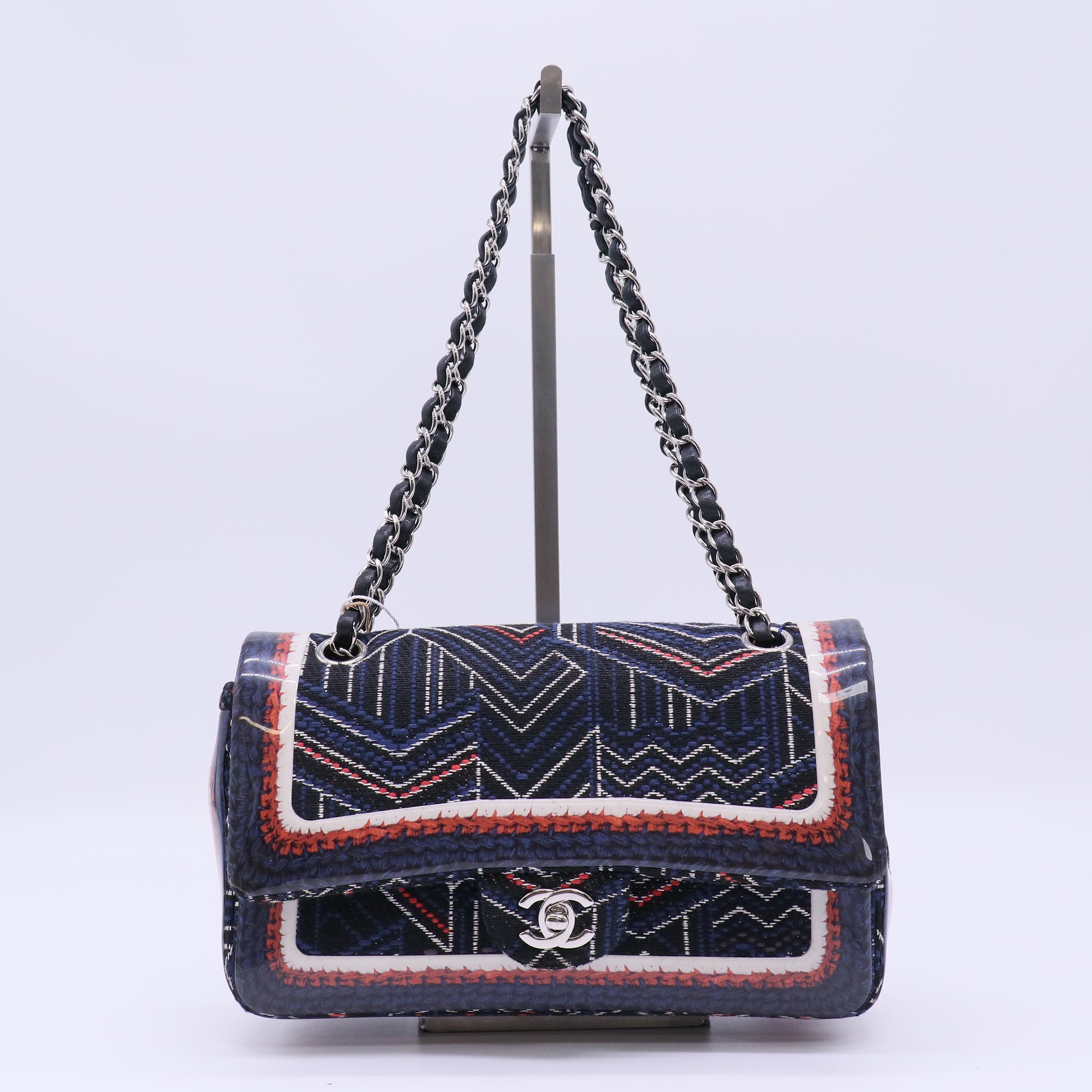 Chanel Airlines Tweed & Silicone Double Flap Bag twins LDJ4644