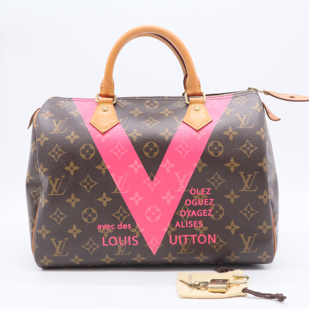 Limited Edition Grenade Monogram V Speedy 30 Bag twins