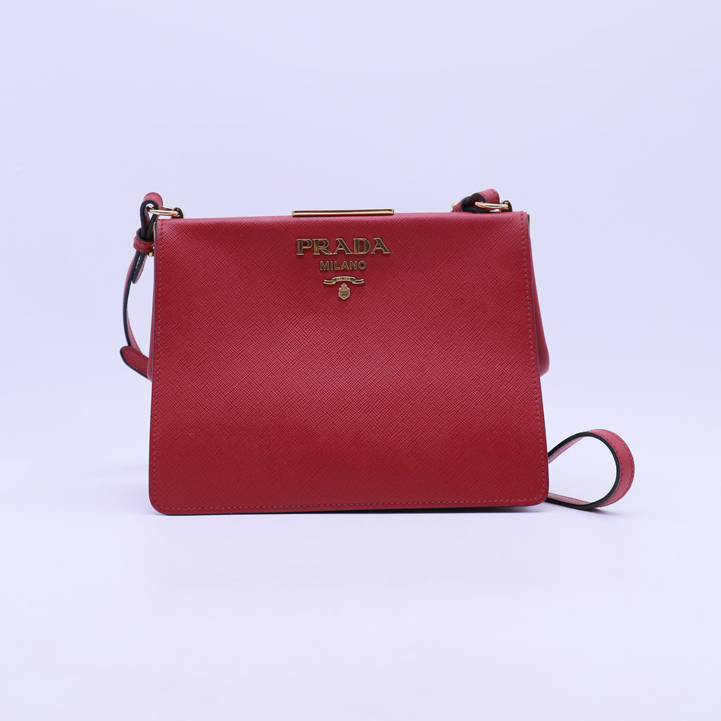 Light Frame Shoulder Bag Saffiano Leather Small B21475