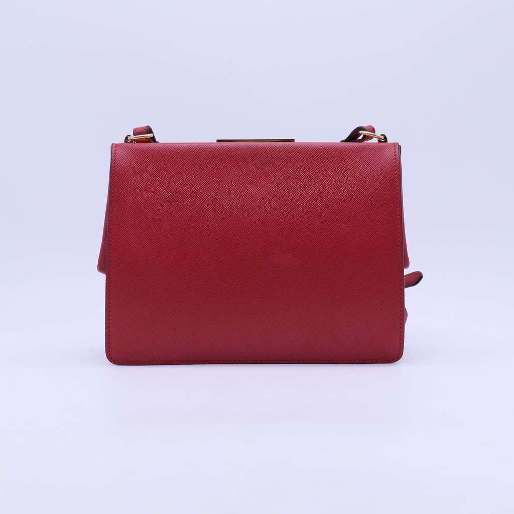 Light Frame Shoulder Bag Saffiano Leather Small B21475