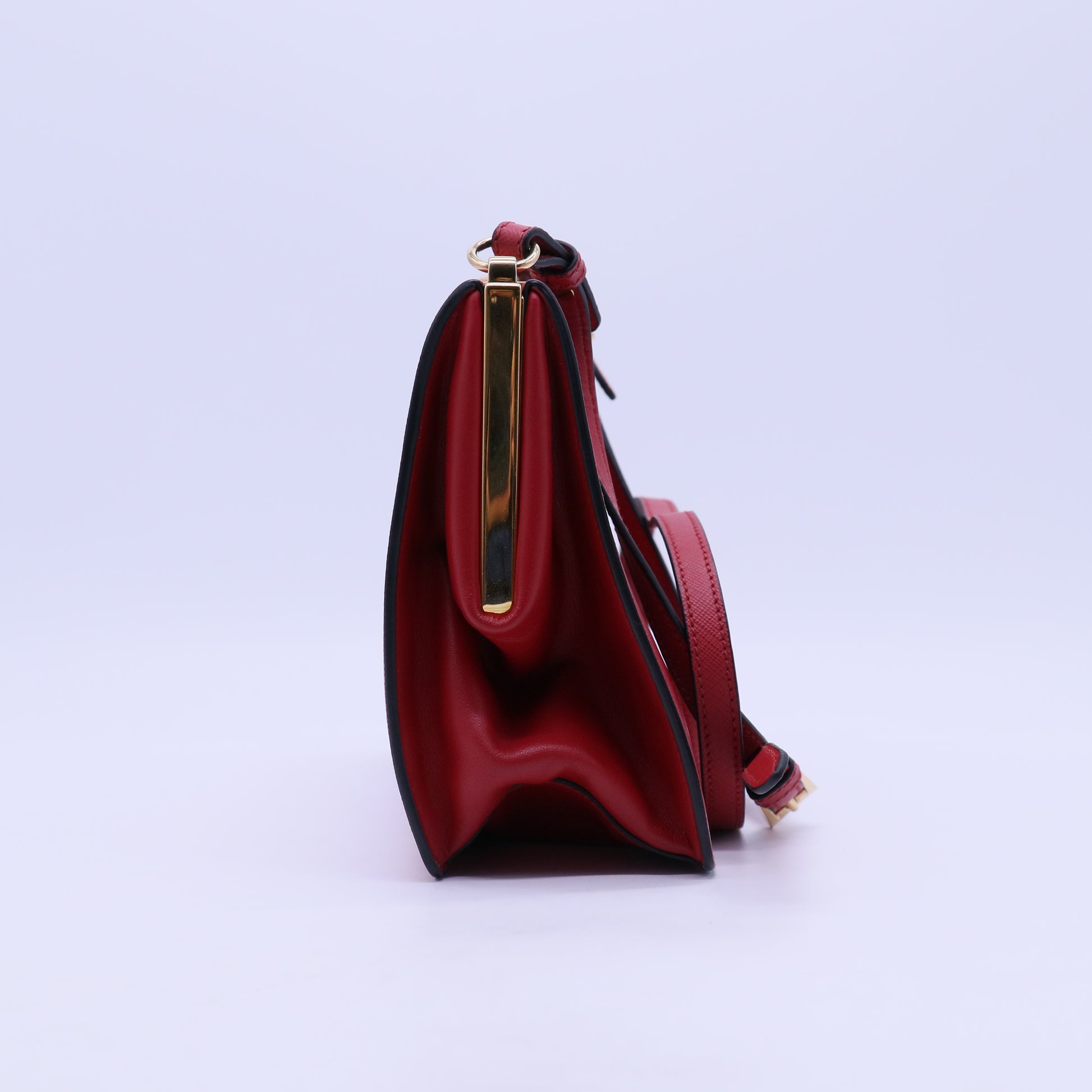 Light Frame Shoulder Bag Saffiano Leather Small B21475