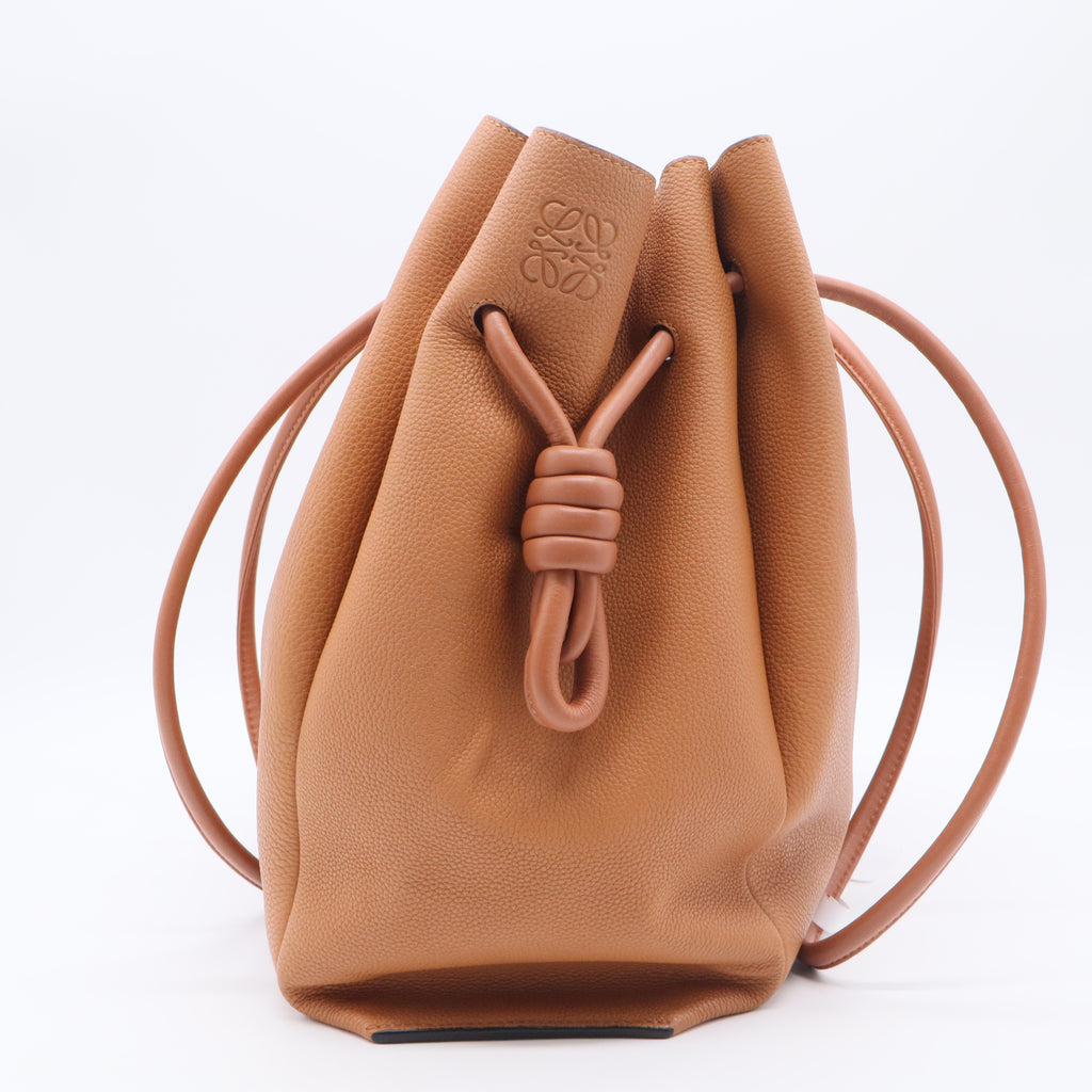 Calfskin Medium Flamenco Knot Bag Tan Light Caramel twins