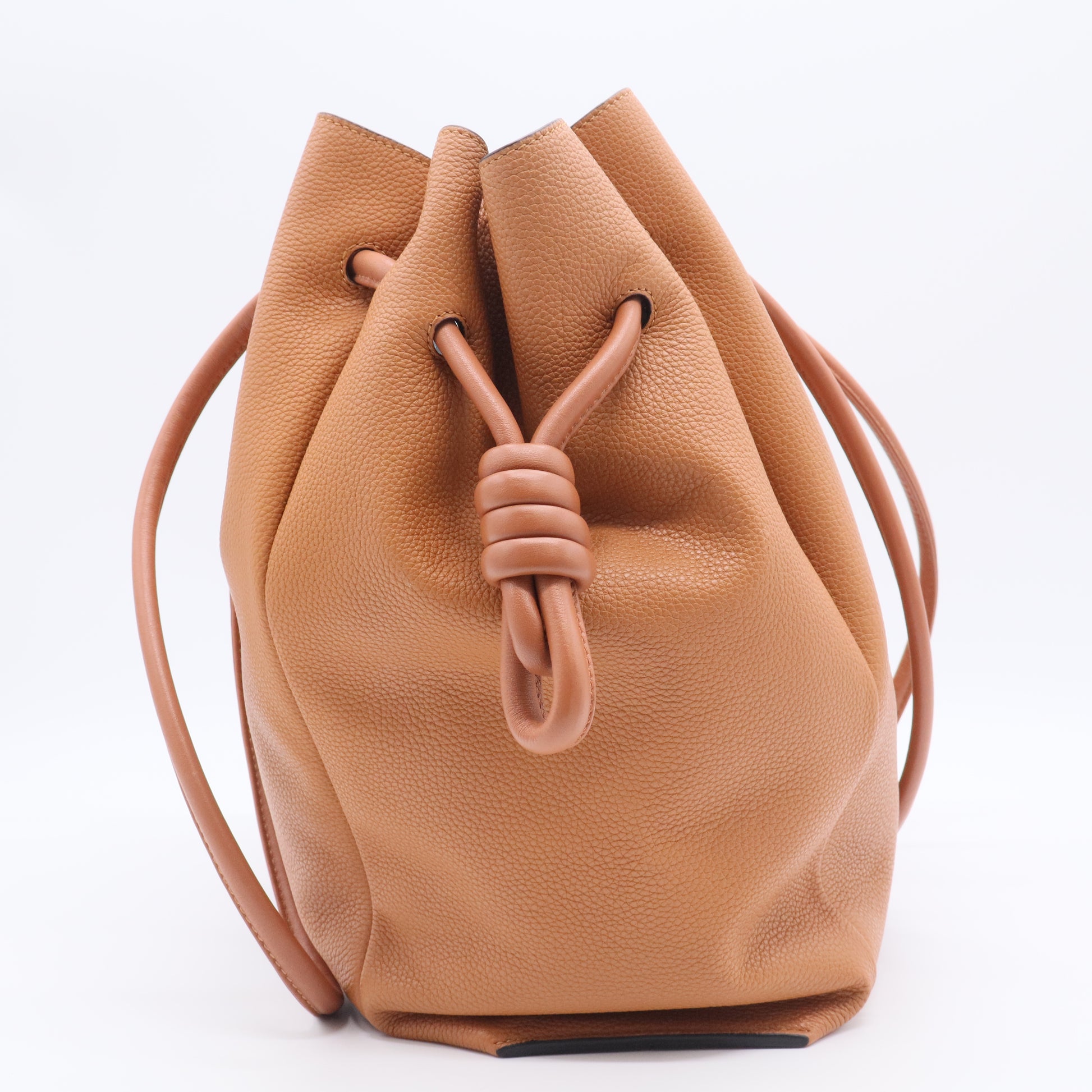 Calfskin Medium Flamenco Knot Bag Tan Light Caramel twins