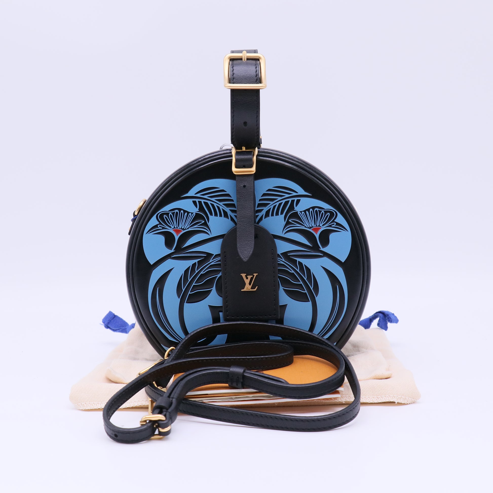 Louis Vuitton Petite Boite Chapeau Bag Anachro Bleu Printed Calfskin twins LDJ4658