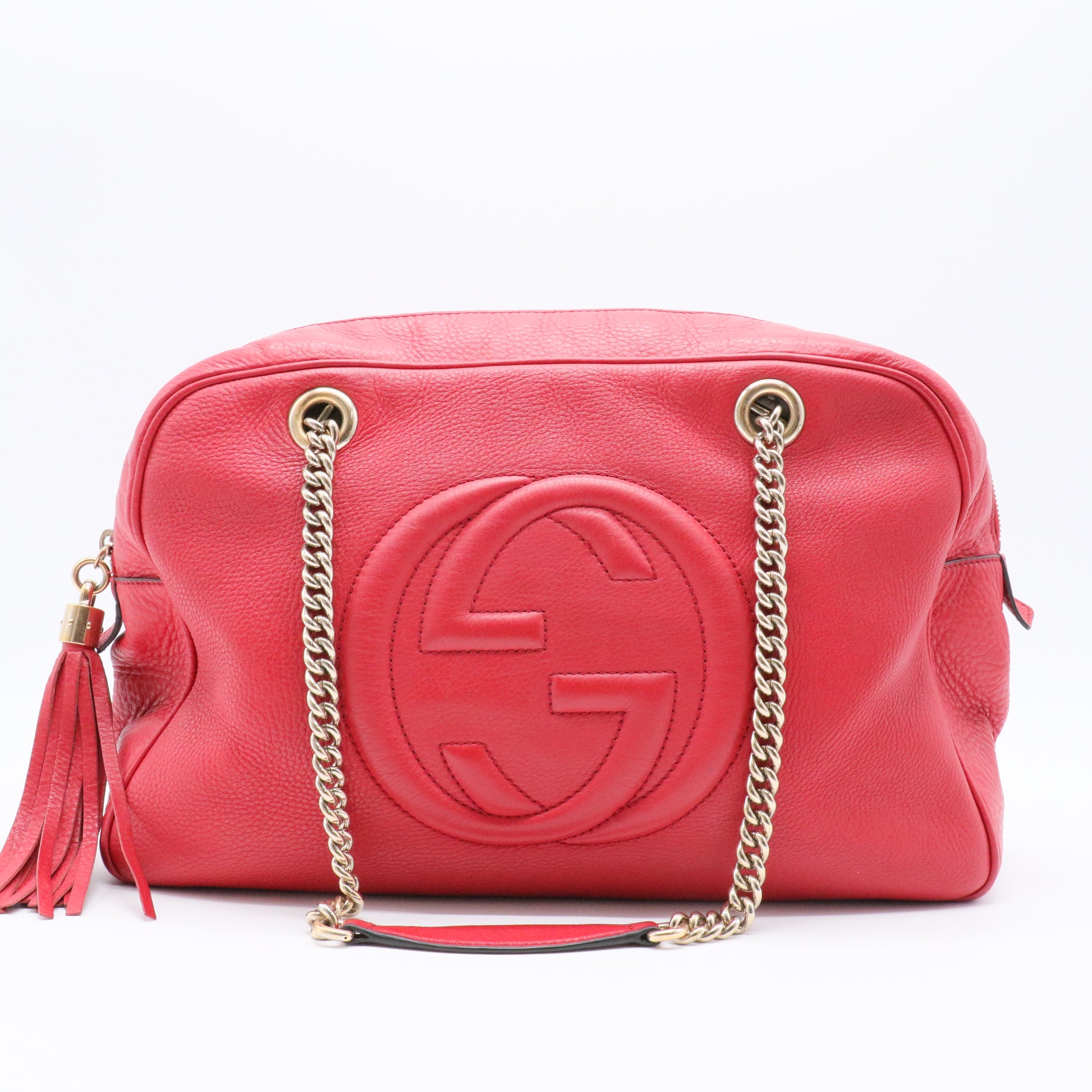 Soho Chain Zip Shoulder Bag Leather Medium Gisel