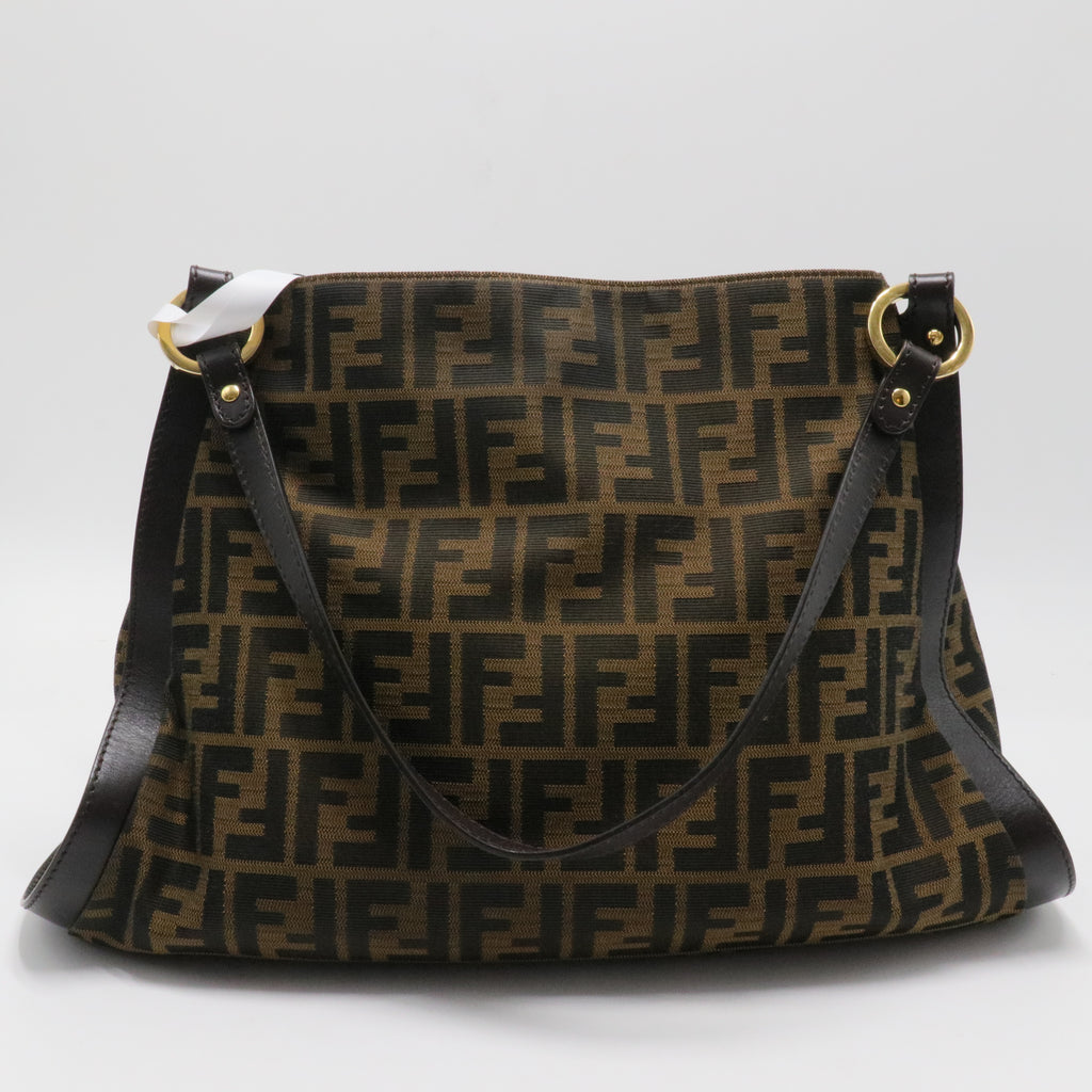 Fendi Tobacco Zucca Canvas and Leather Chef Tote