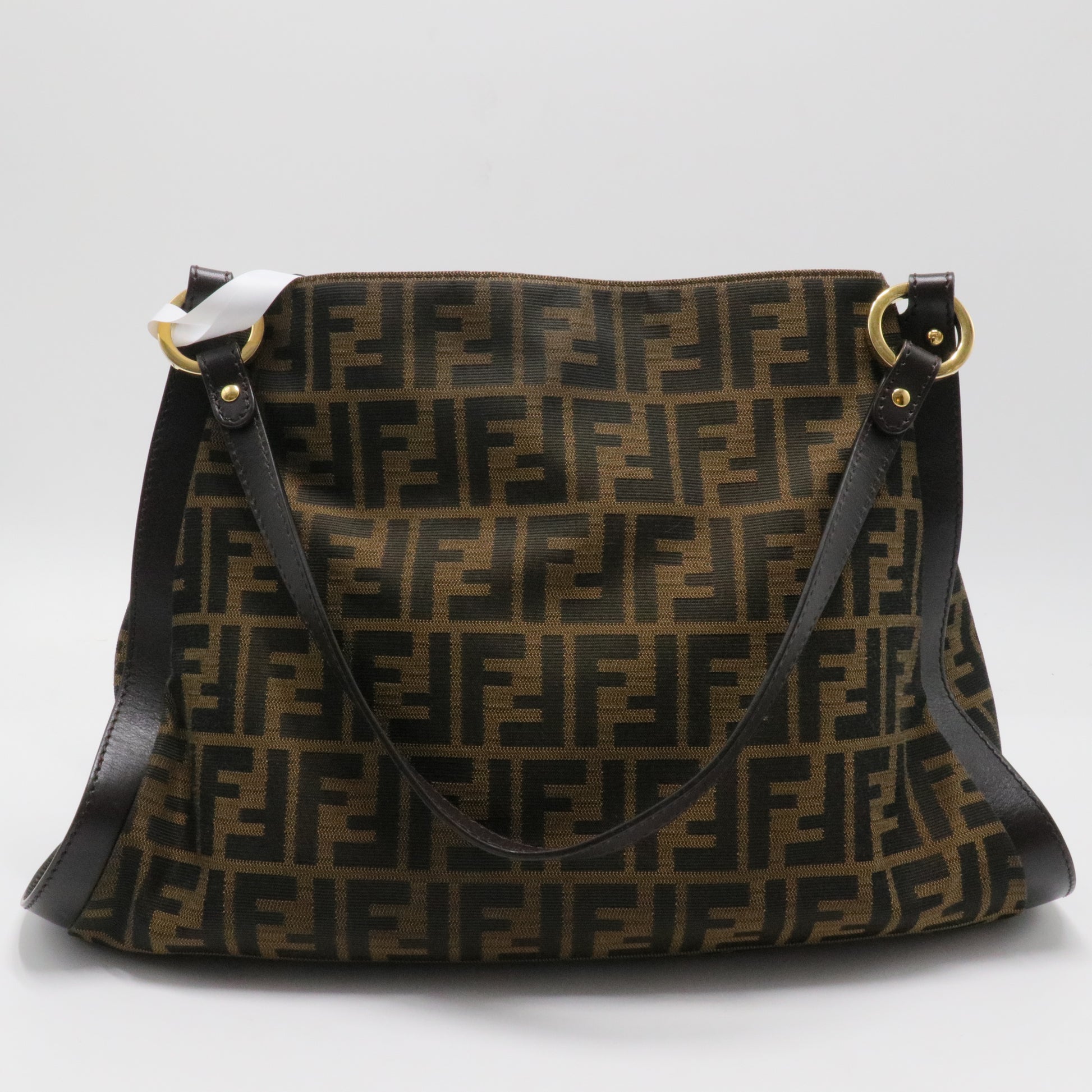 Fendi Tobacco Zucca Canvas and Leather Chef Tote