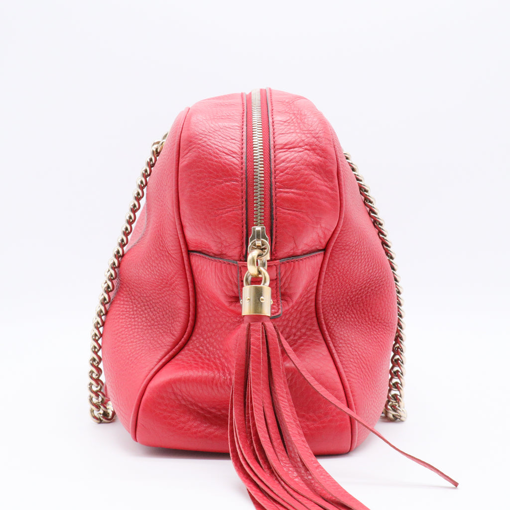Soho Chain Zip Shoulder Bag Leather Medium Gisel