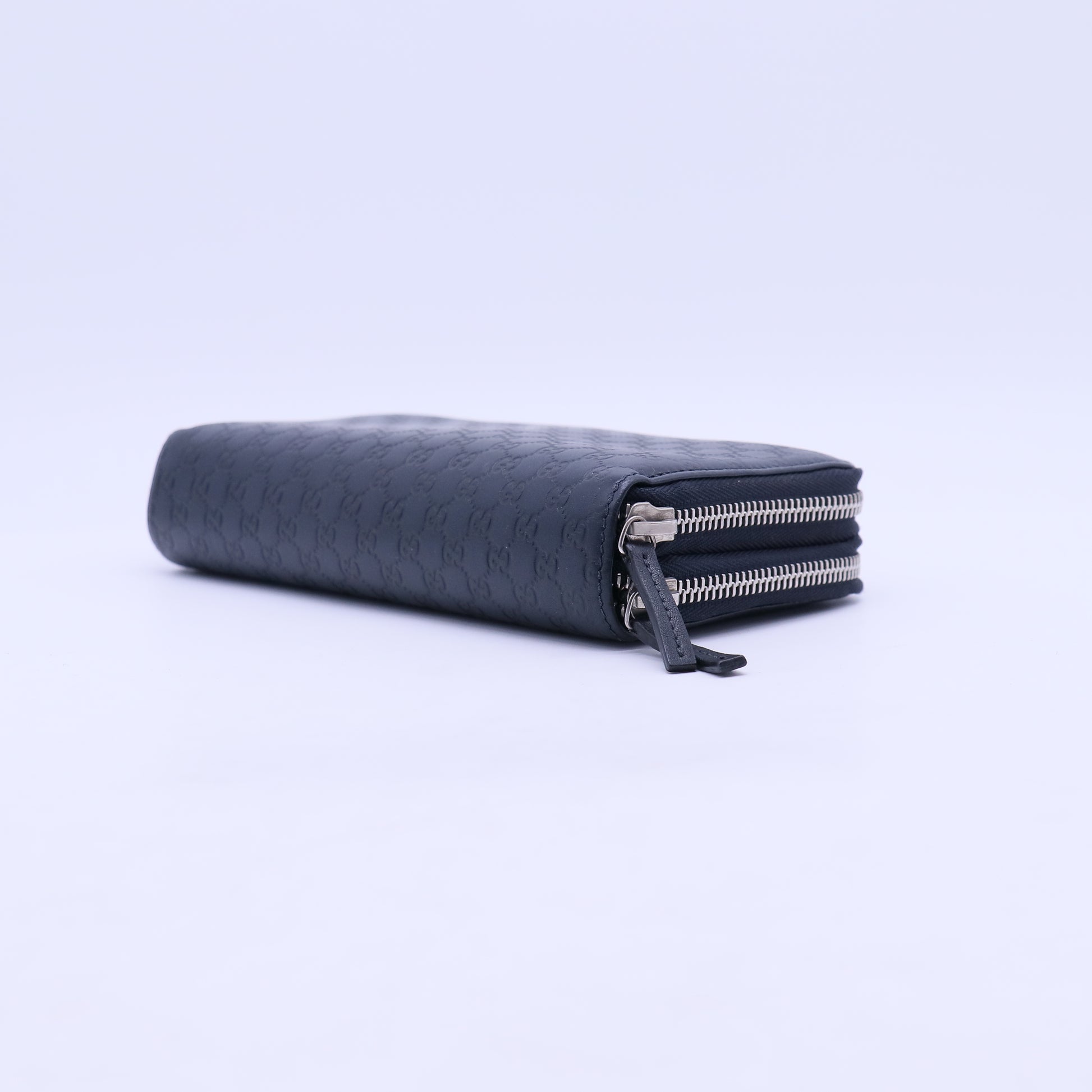 Gucci Microguccissima Leather Zip Around Long Wallet Black W20966