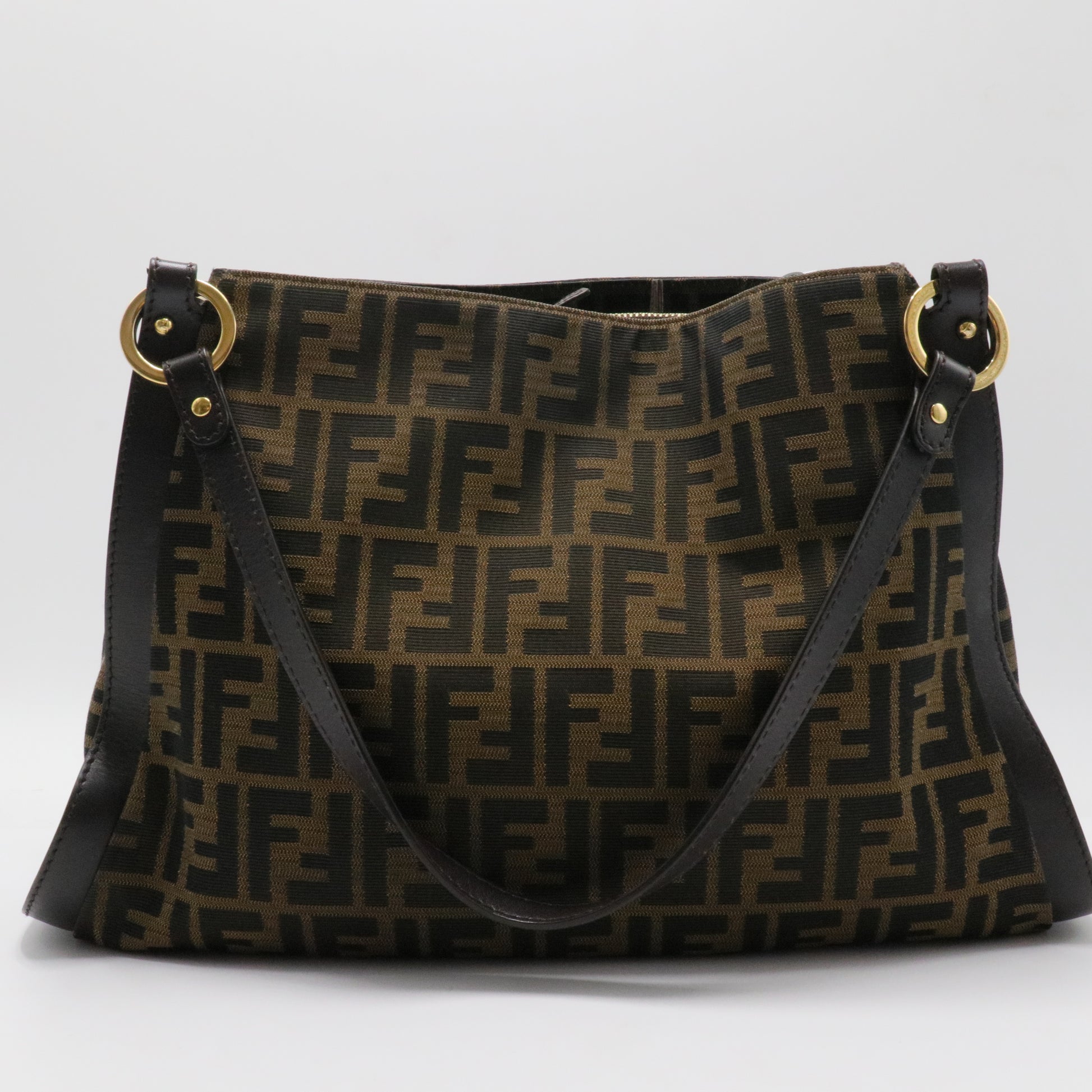 Fendi Tobacco Zucca Canvas and Leather Chef Tote