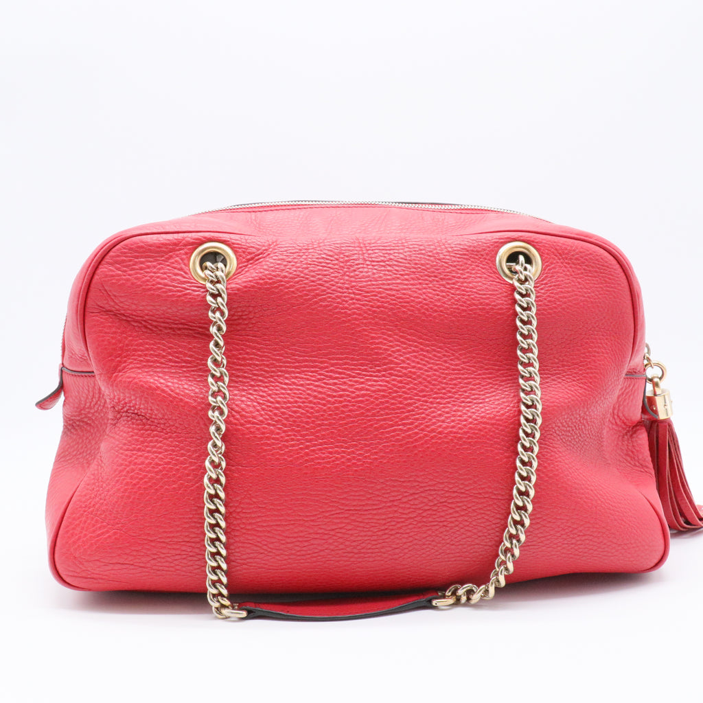 Soho Chain Zip Shoulder Bag Leather Medium Gisel