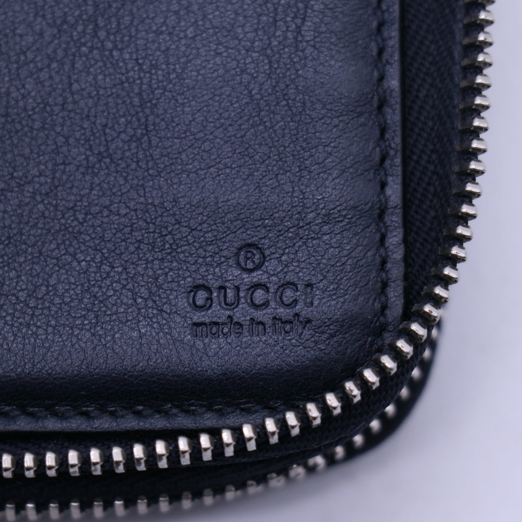 Gucci Microguccissima Leather Zip Around Long Wallet Black W20966