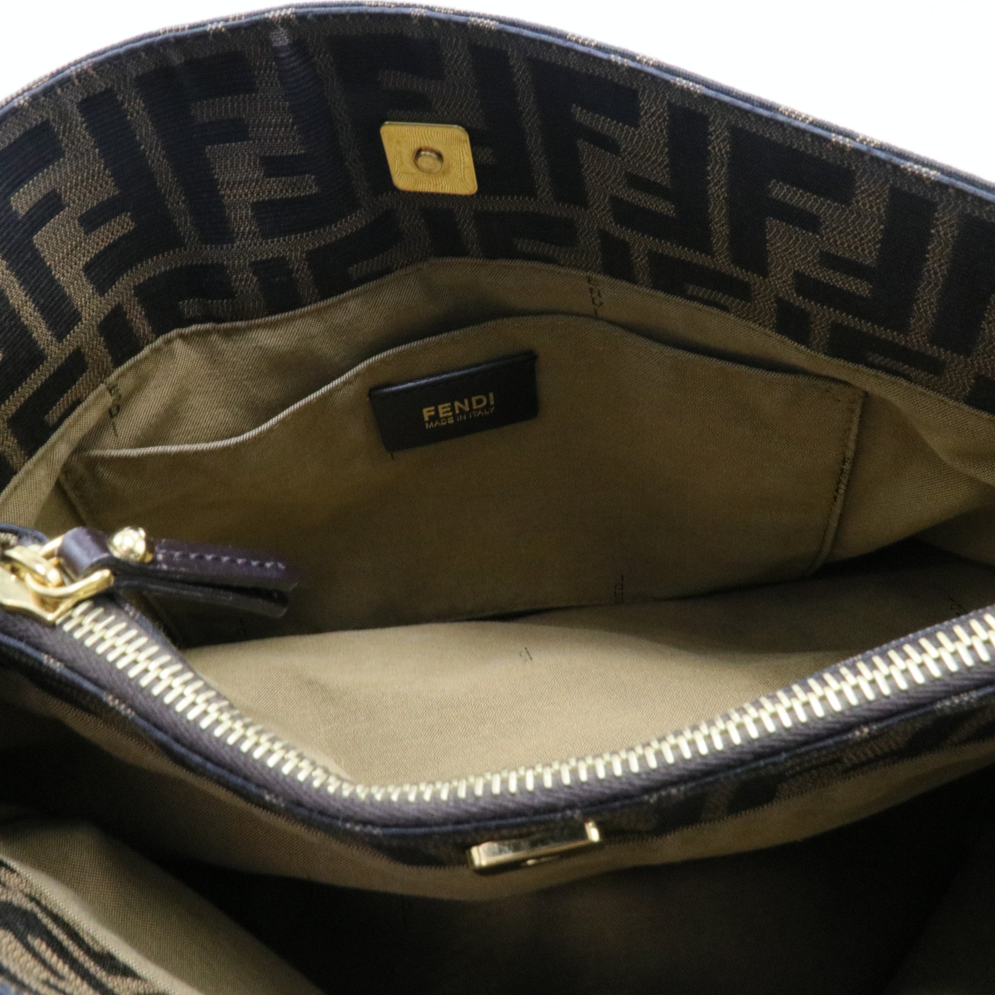 Fendi Tobacco Zucca Canvas and Leather Chef Tote