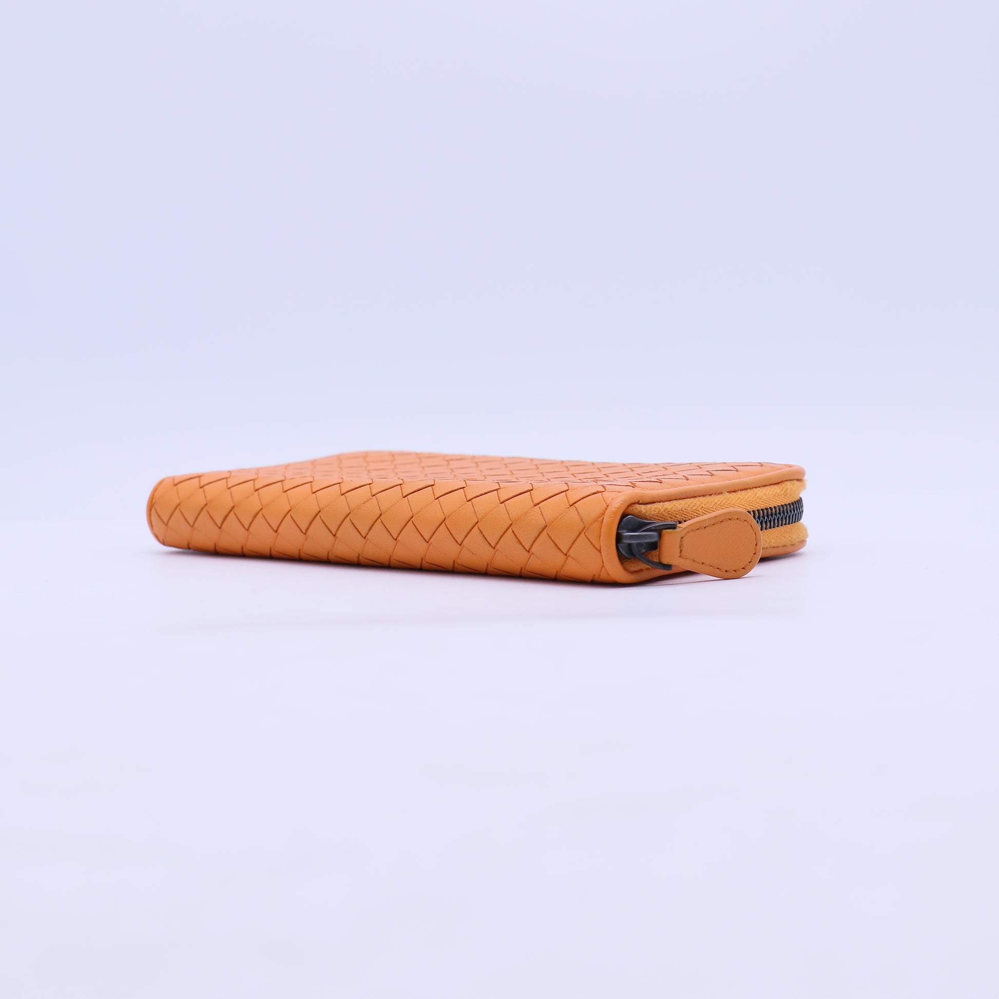 Bottega Veneta Nappa Intrecciato Zip Around Wallet Orange W20695