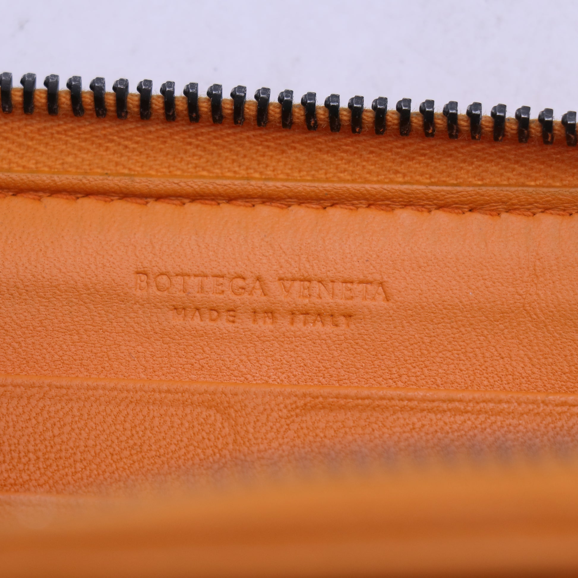 Bottega Veneta Nappa Intrecciato Zip Around Wallet Orange W20695