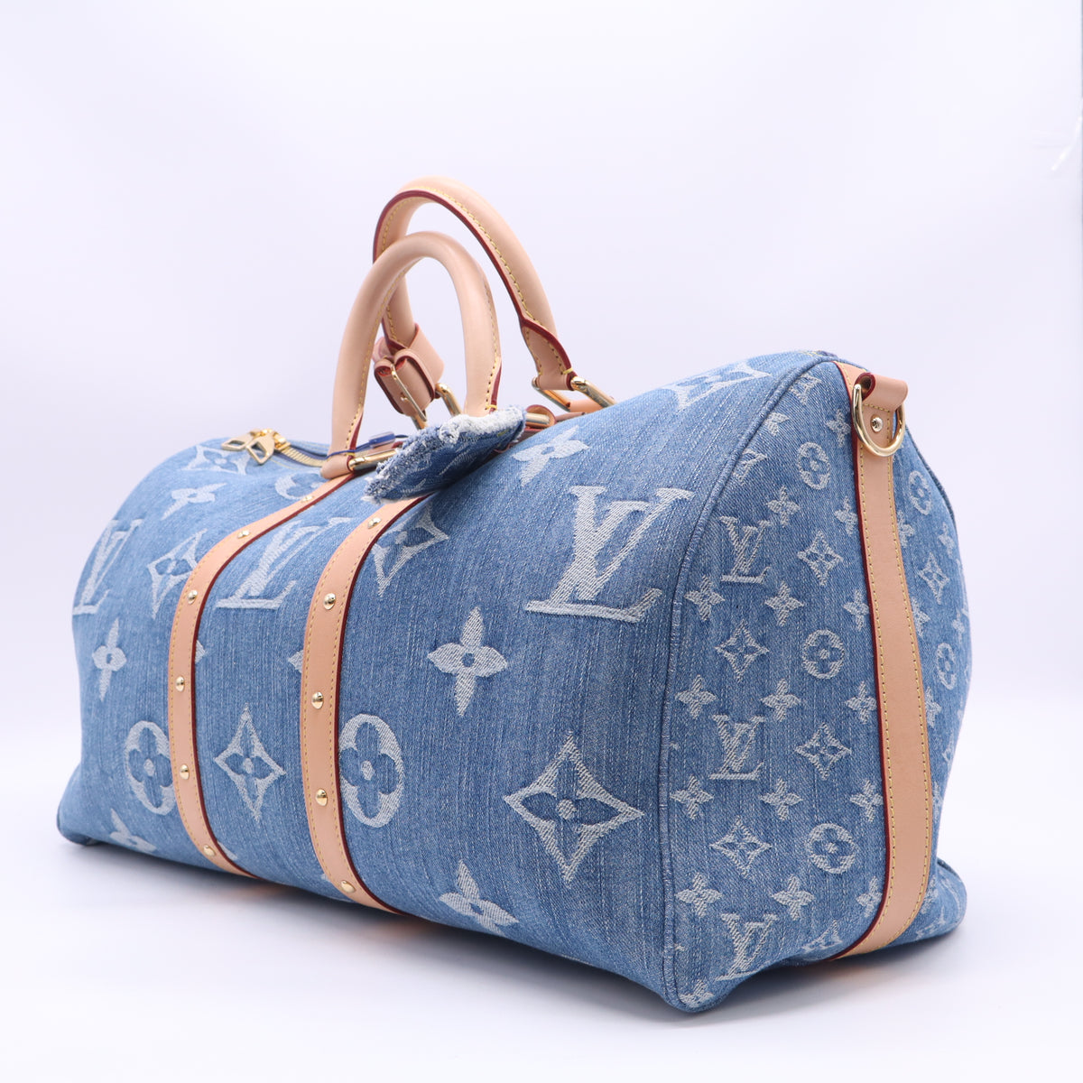 Louis Vuitton LV Remix Keepall Bandouliere 45 Monogram Denim Blue twins LDJ6488