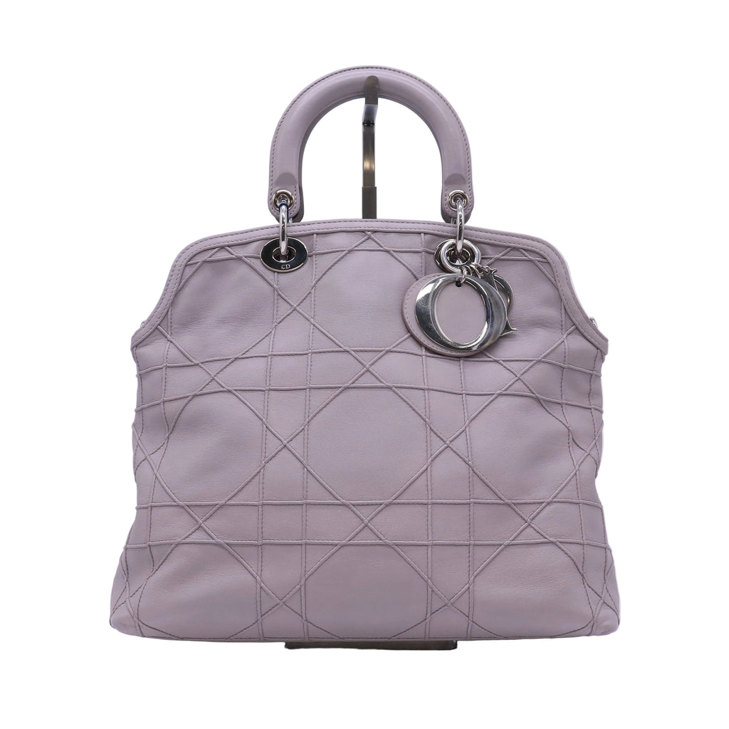 Christian Dior Lambskin Cannage Granville Tote Grey twins LDJ4671