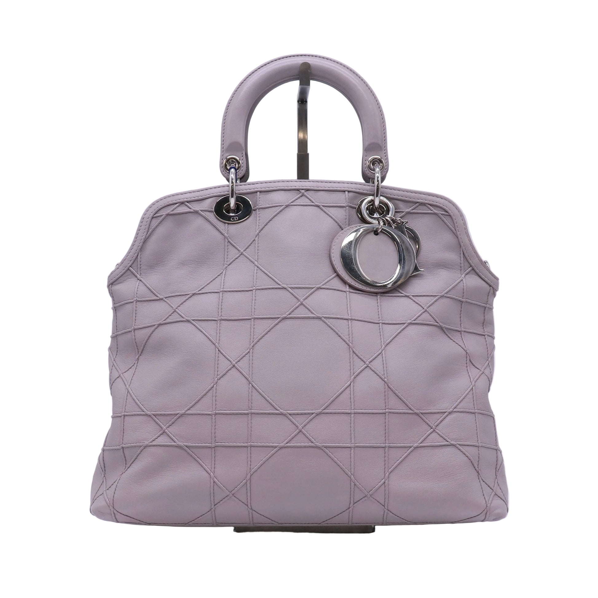 Christian Dior Lambskin Cannage Granville Tote Grey twins LDJ4671