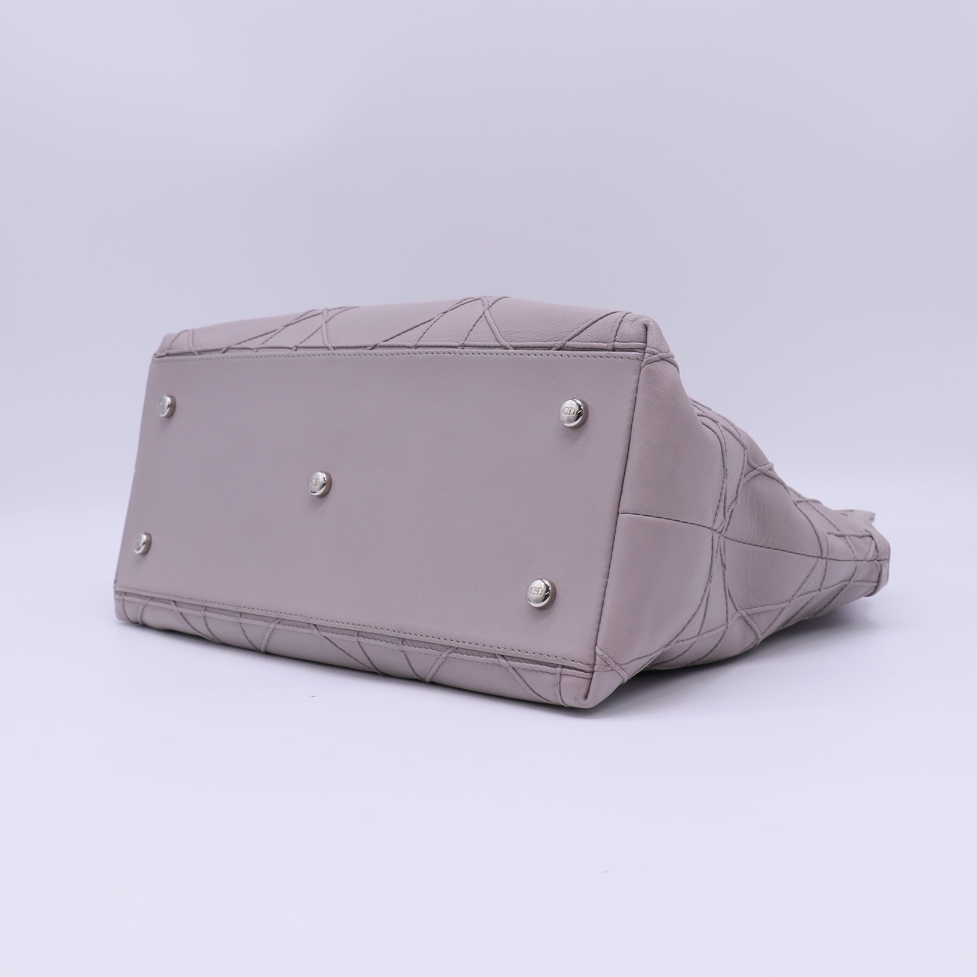 Christian Dior Lambskin Cannage Granville Tote Grey twins LDJ4671