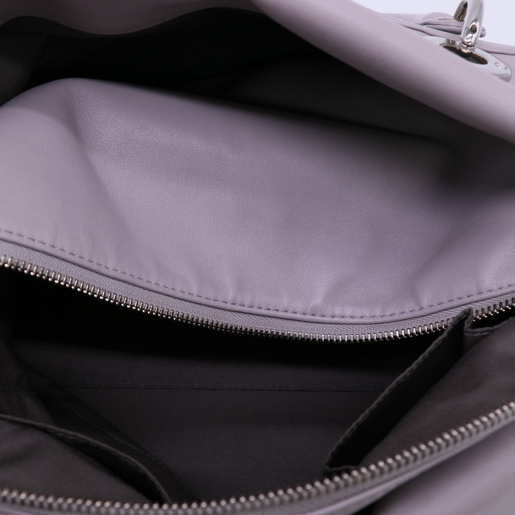 Christian Dior Lambskin Cannage Granville Tote Grey twins LDJ4671