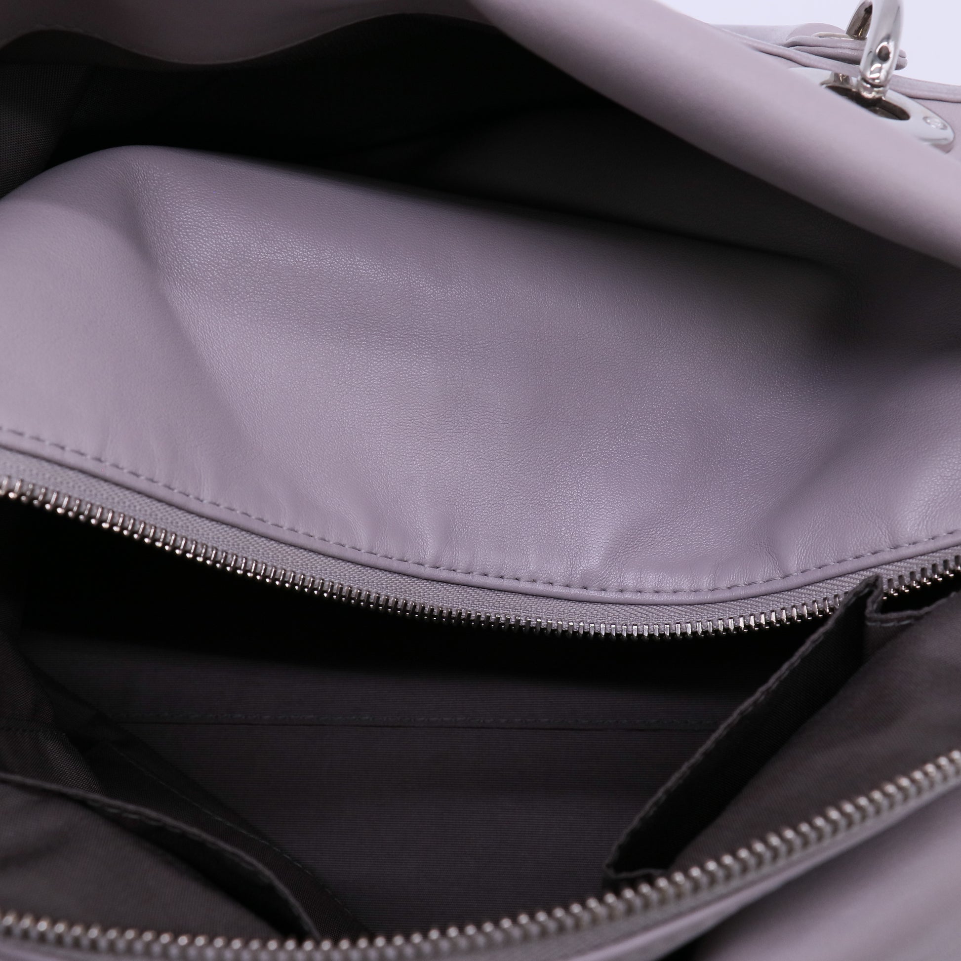 Christian Dior Lambskin Cannage Granville Tote Grey twins LDJ4671