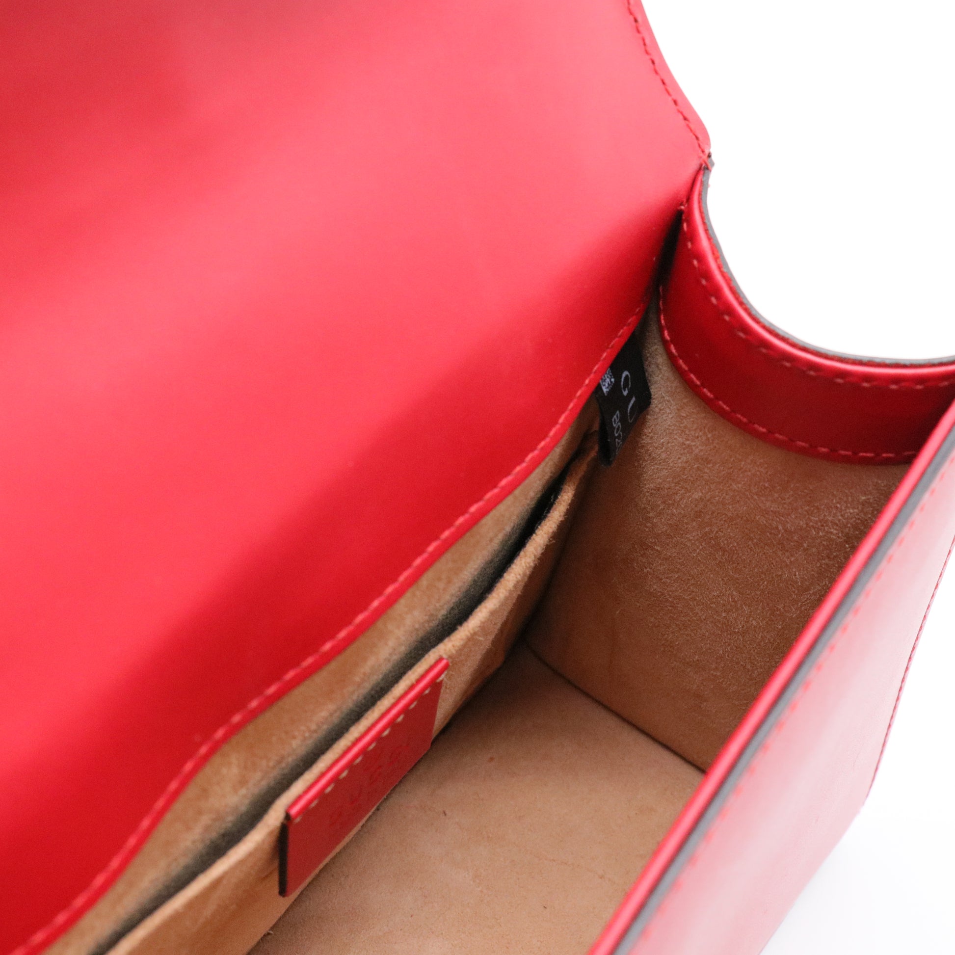 Red Leather Vintage Web Mini Sylvie Chain Shoulder Bag