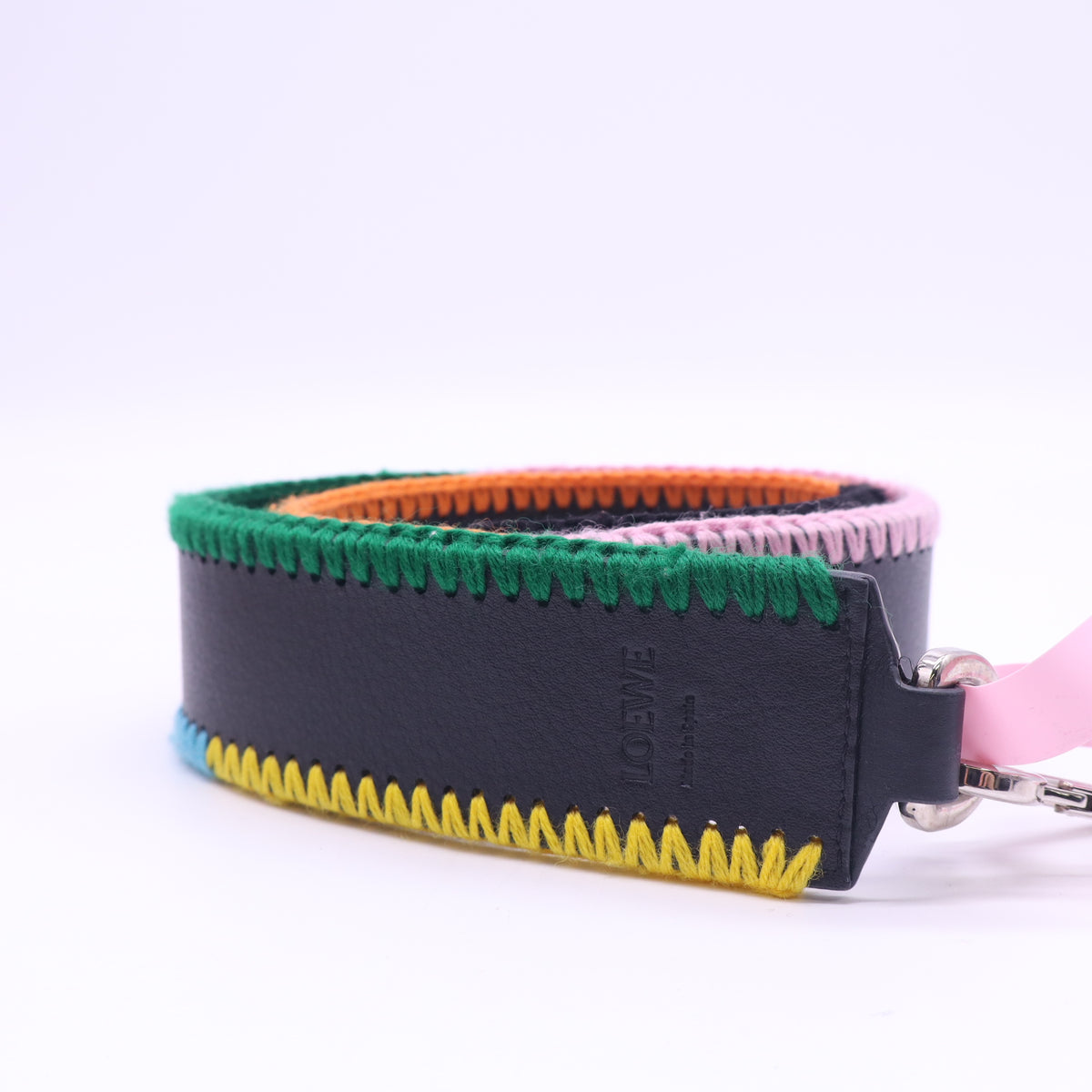 Loewe Woven Strap in Leather Multicolor Green twins LDJ6477