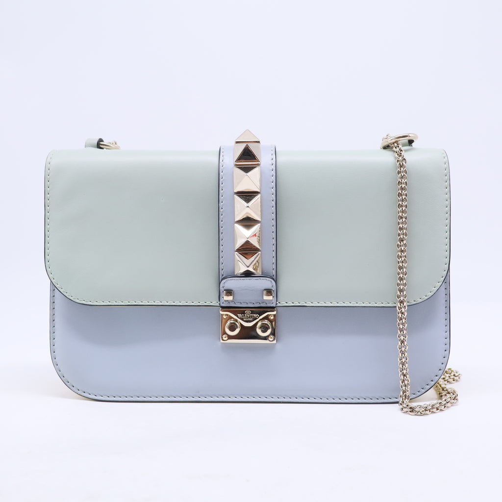 Multicolor Leather Rockstud Glam Lock Small Flap Bag B20705