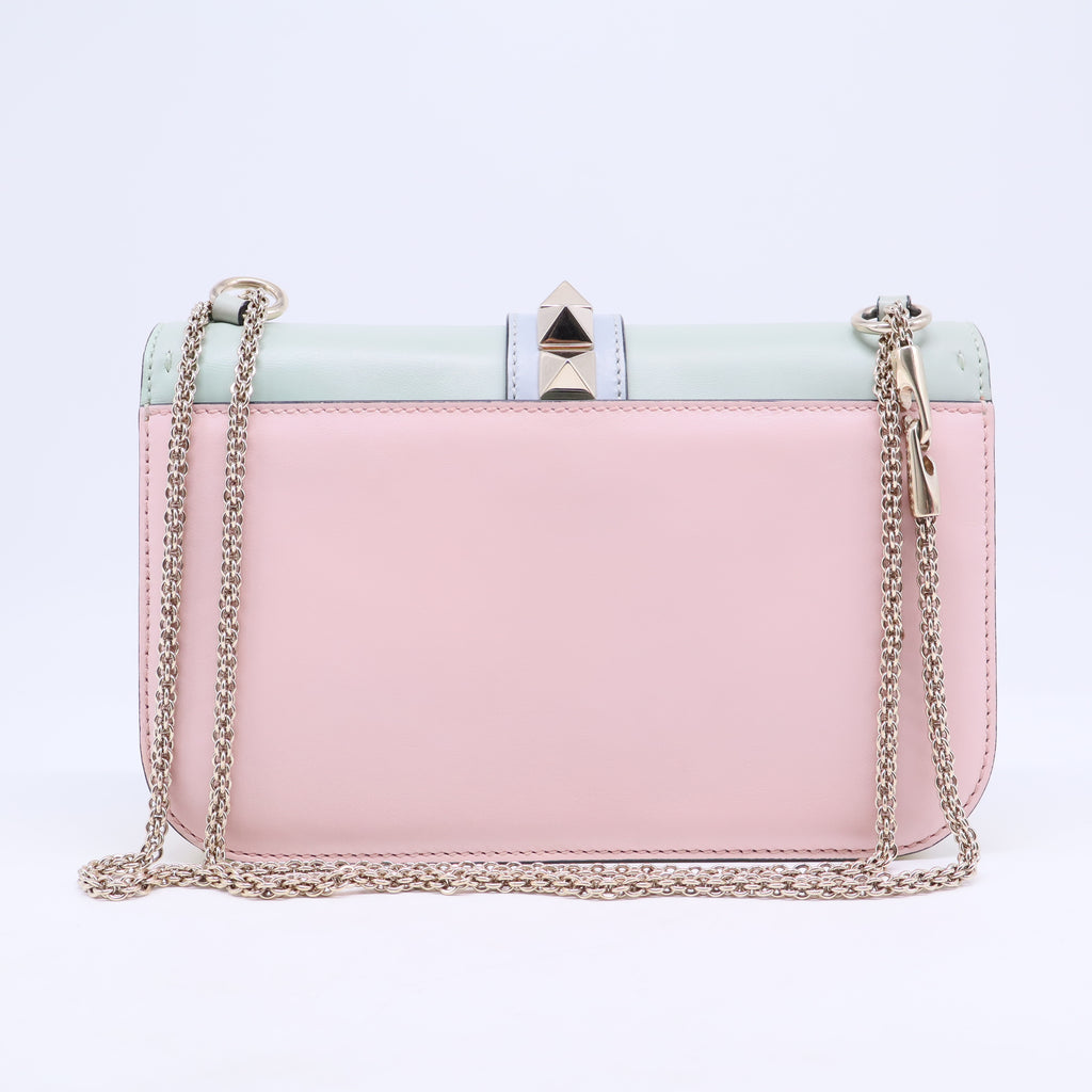Multicolor Leather Rockstud Glam Lock Small Flap Bag B20705
