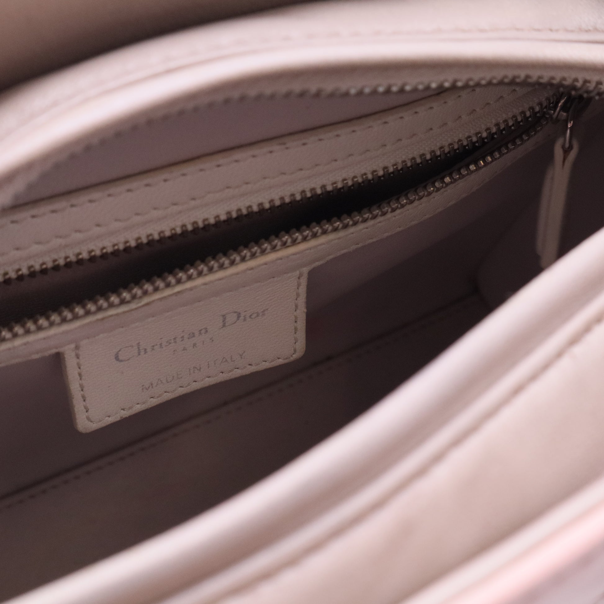 Rosa Mittel Bicolor Lammleder Macrocannage Genäht Lady Dior Pink B12237