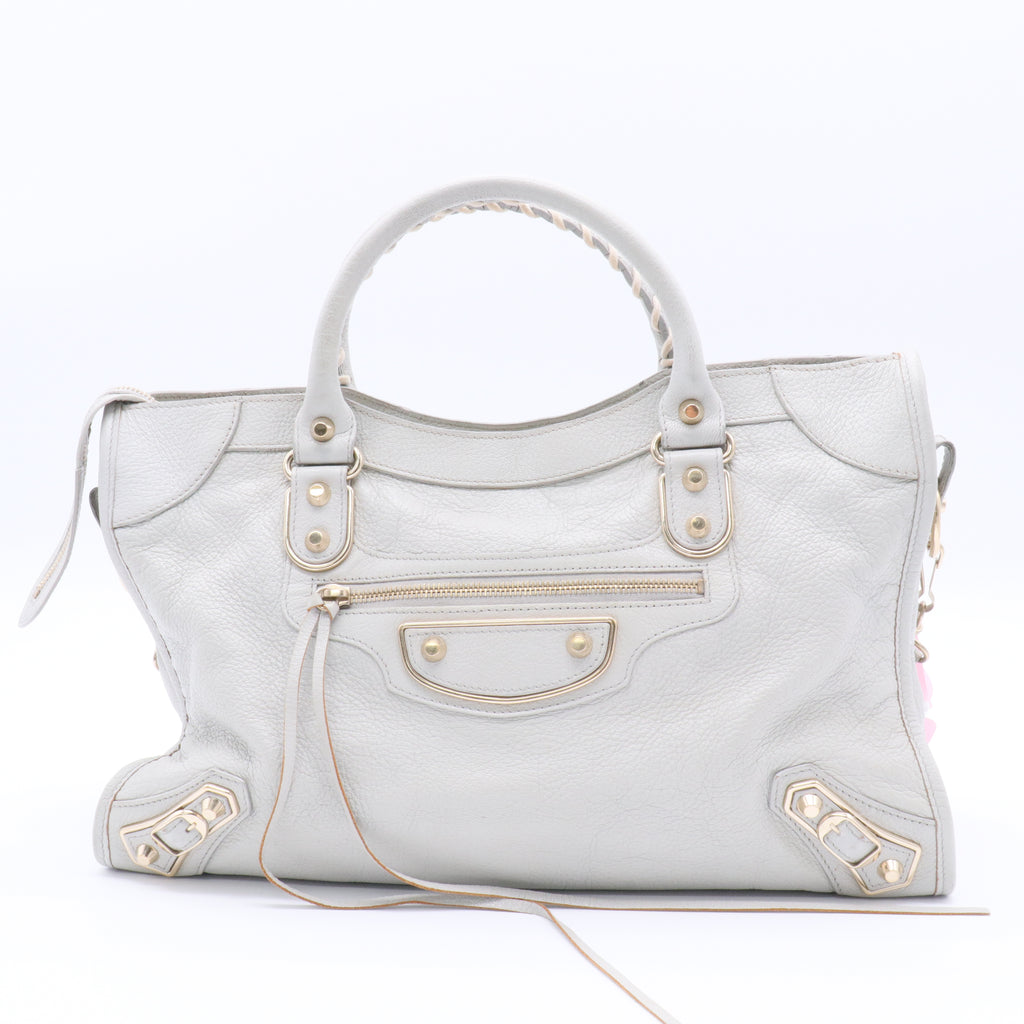 City Classic Metallic Edge Bag Leather Medium twins