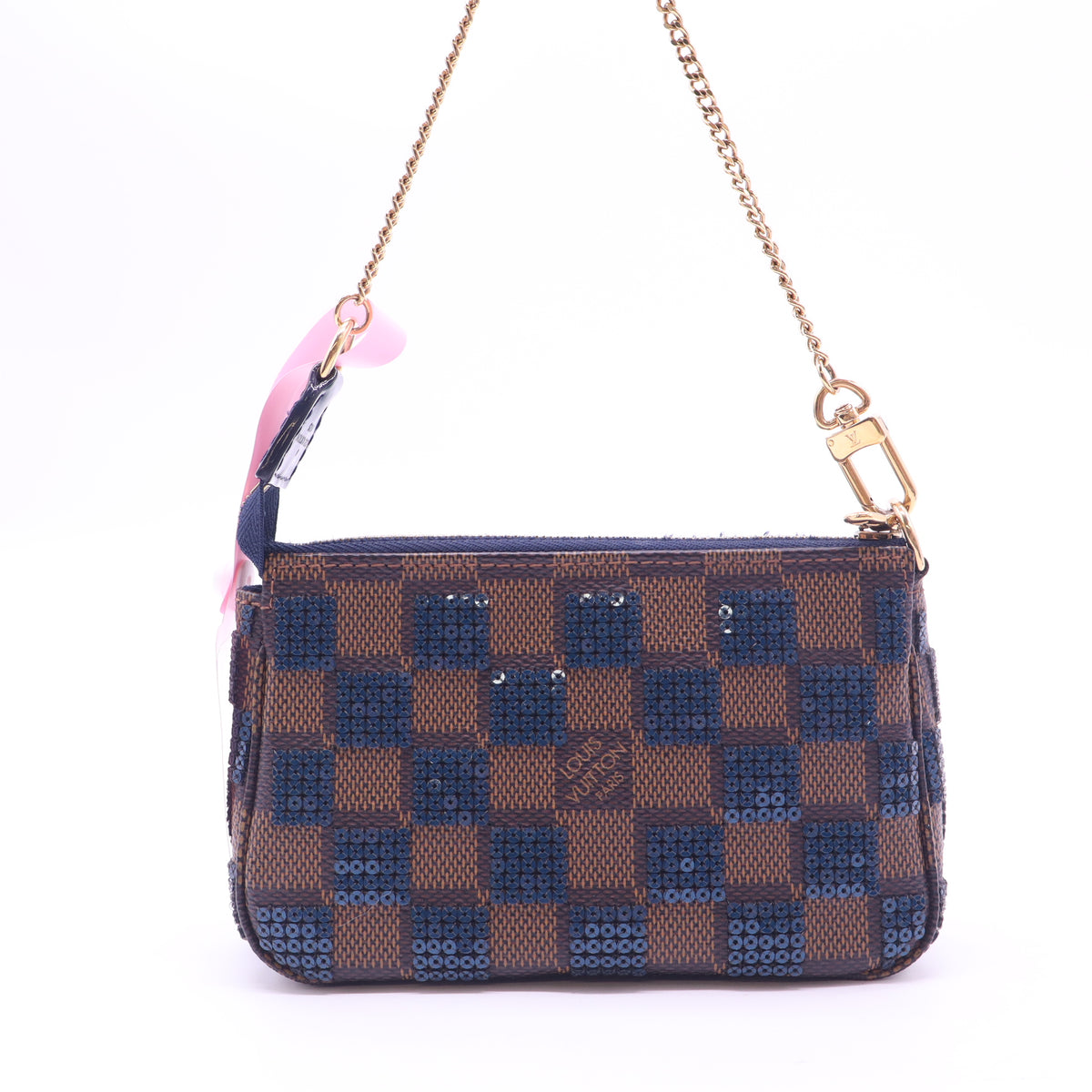 Louis Vuitton Damier Paillettes Mini Pochette Accessoires Blue twins LDJ6377