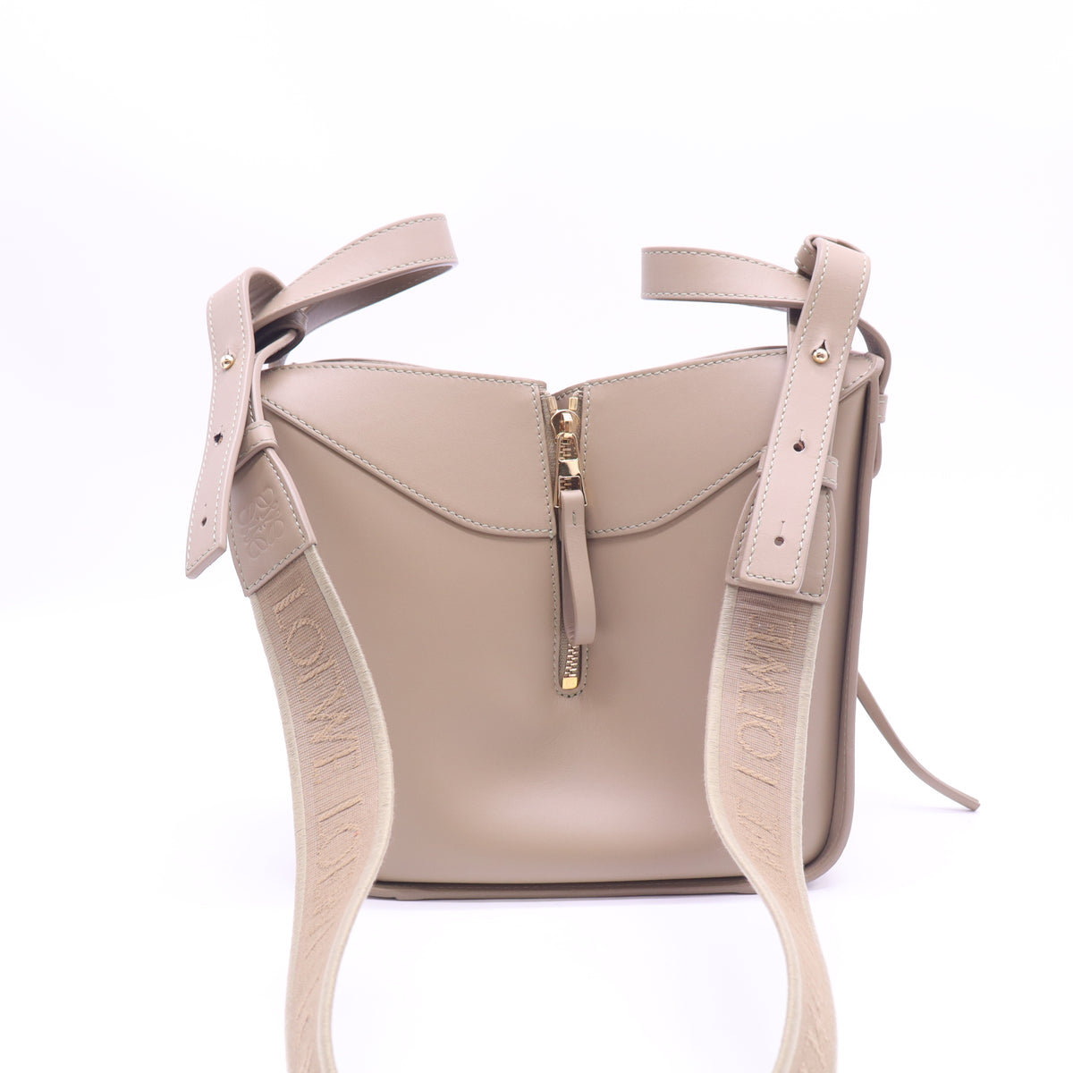 Loewe Compact Hammock Bag in Satin Calfskin Nude twins LDJ6487
