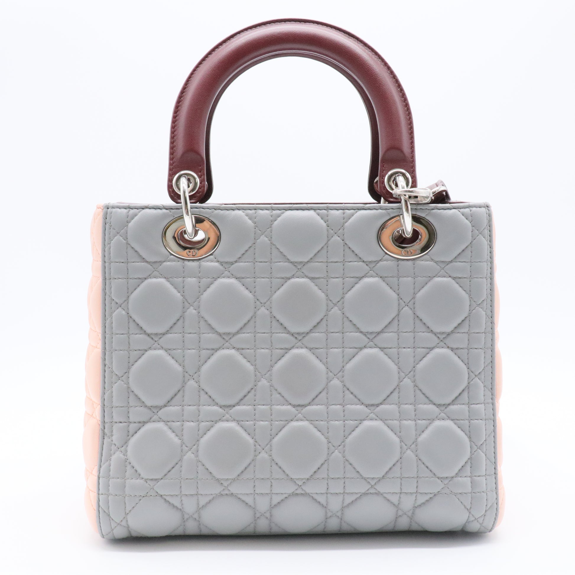Tri-colour Medium Lady Dior Cannage Bag in Quilted Grained Lambskin