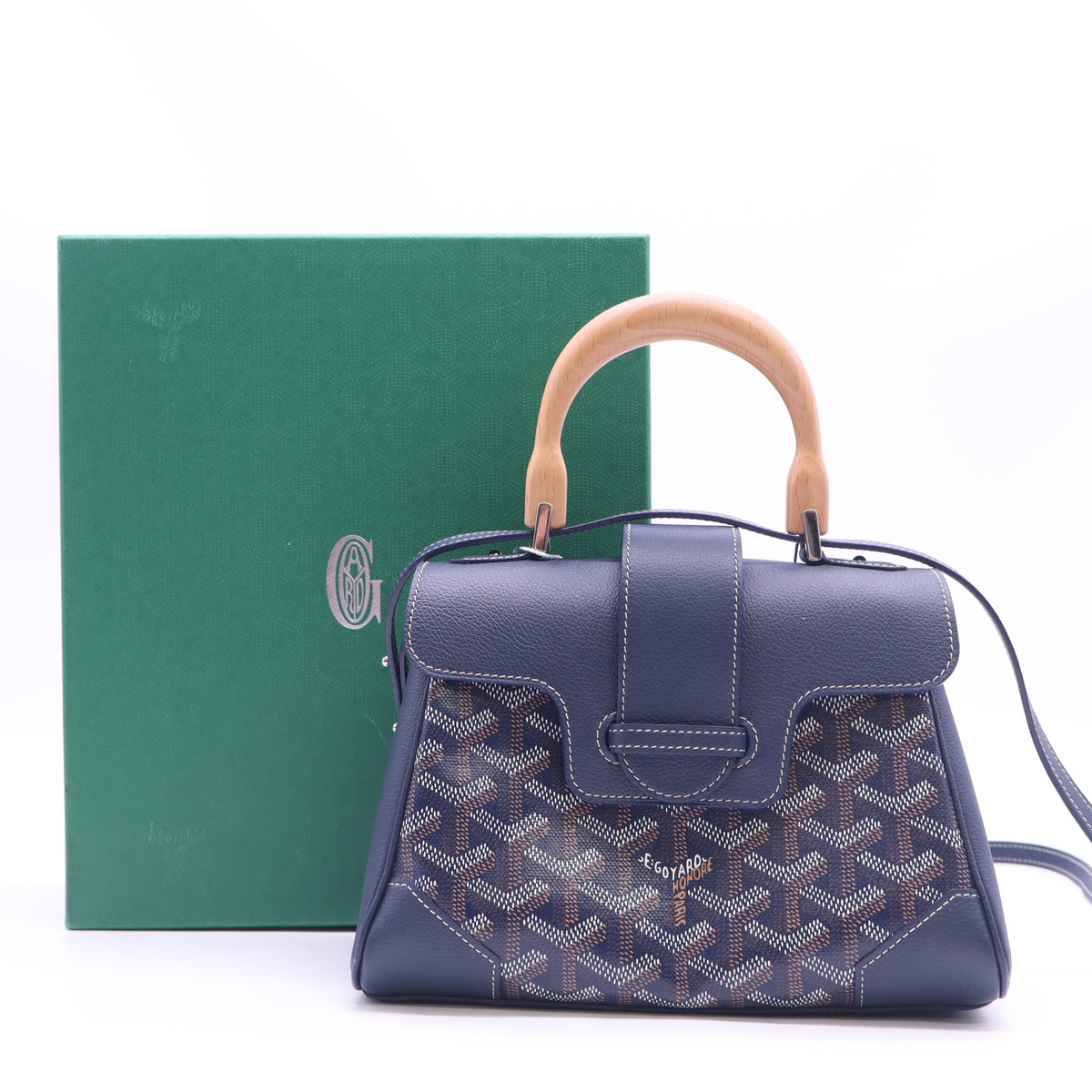 Goyard Saigon Souple Mini Bag Navy Blue Goyardine Canvas twins LDJ6490