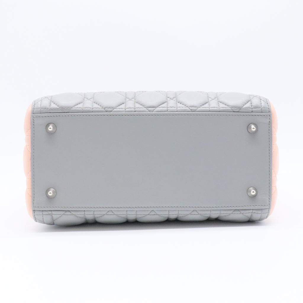 Tri-colour Medium Lady Dior Cannage Bag in Quilted Grained Lambskin