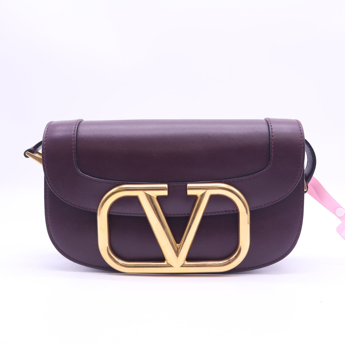 Valentino Garavani Supervee Medium Calfskin Crossbody Bag Burgundy twins LDJ6378