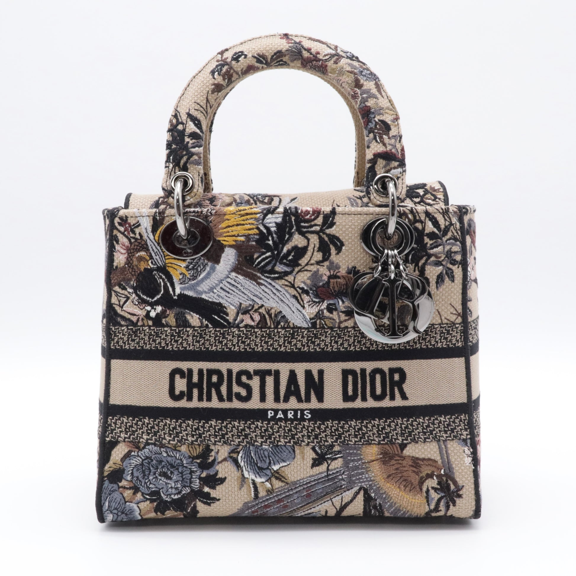 Canvas Embroidered Jardin D'Hiver Medium Lady D-Lite Beige twins