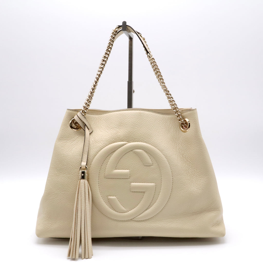 Pebbled Calfskin Medium Soho Chain Shoulder Bag twins