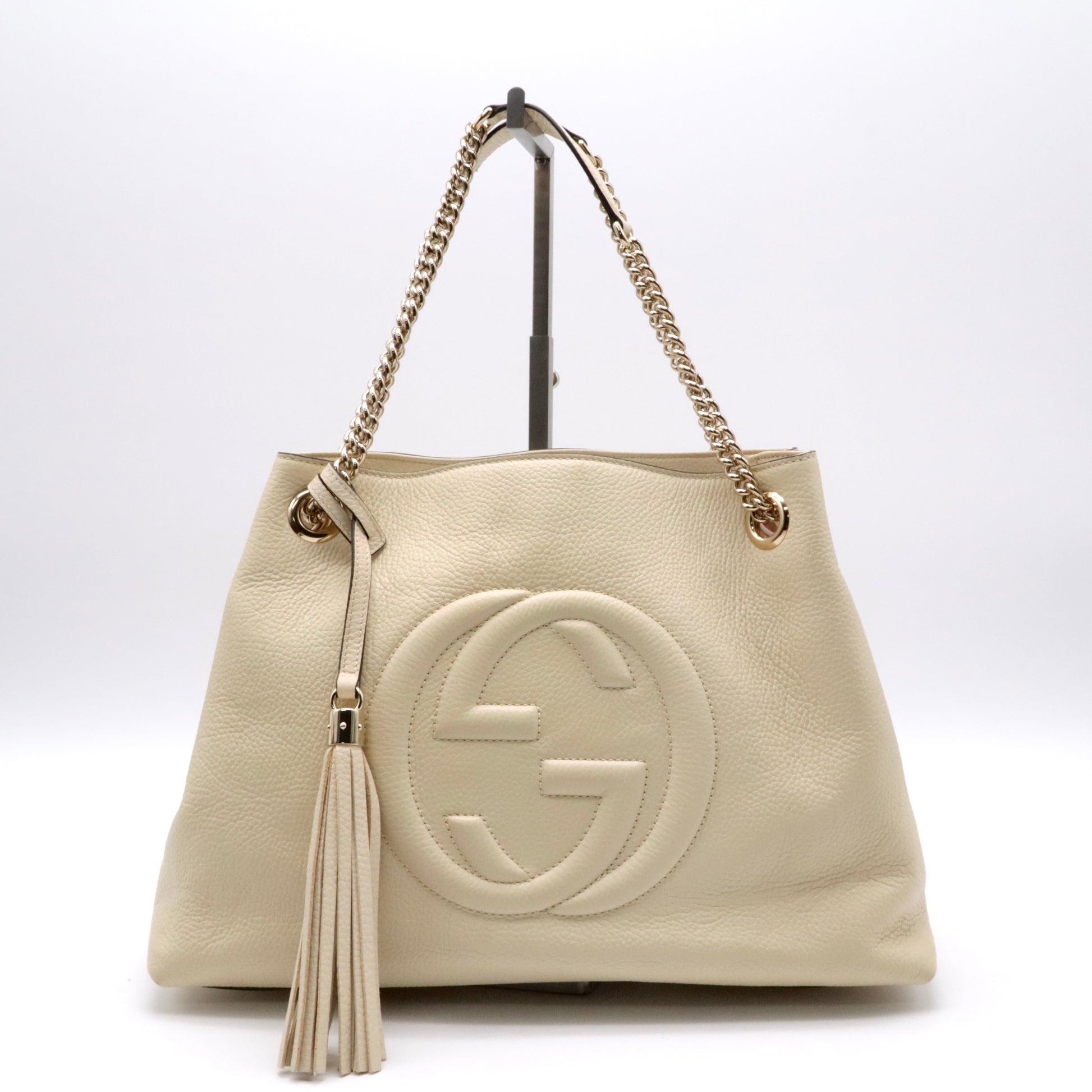 Pebbled Calfskin Medium Soho Chain Shoulder Bag twins